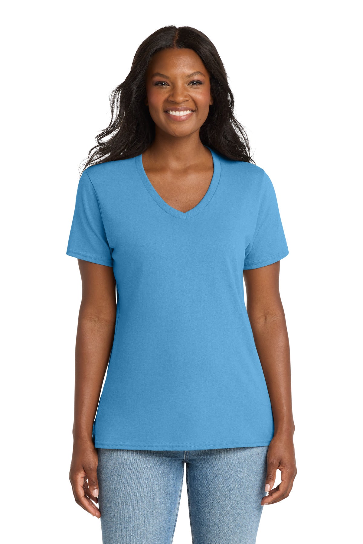 Port & Co ® Women's Core Cotton V-Neck Tee. LPC54V