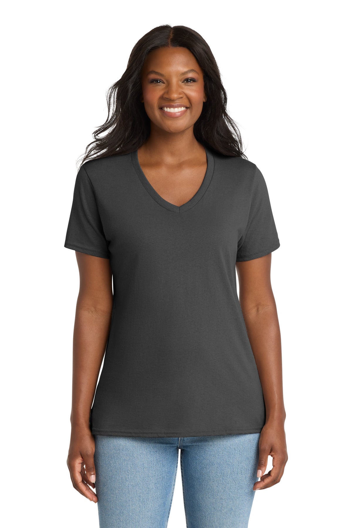Port & Co ® Women's Core Cotton V-Neck Tee. LPC54V