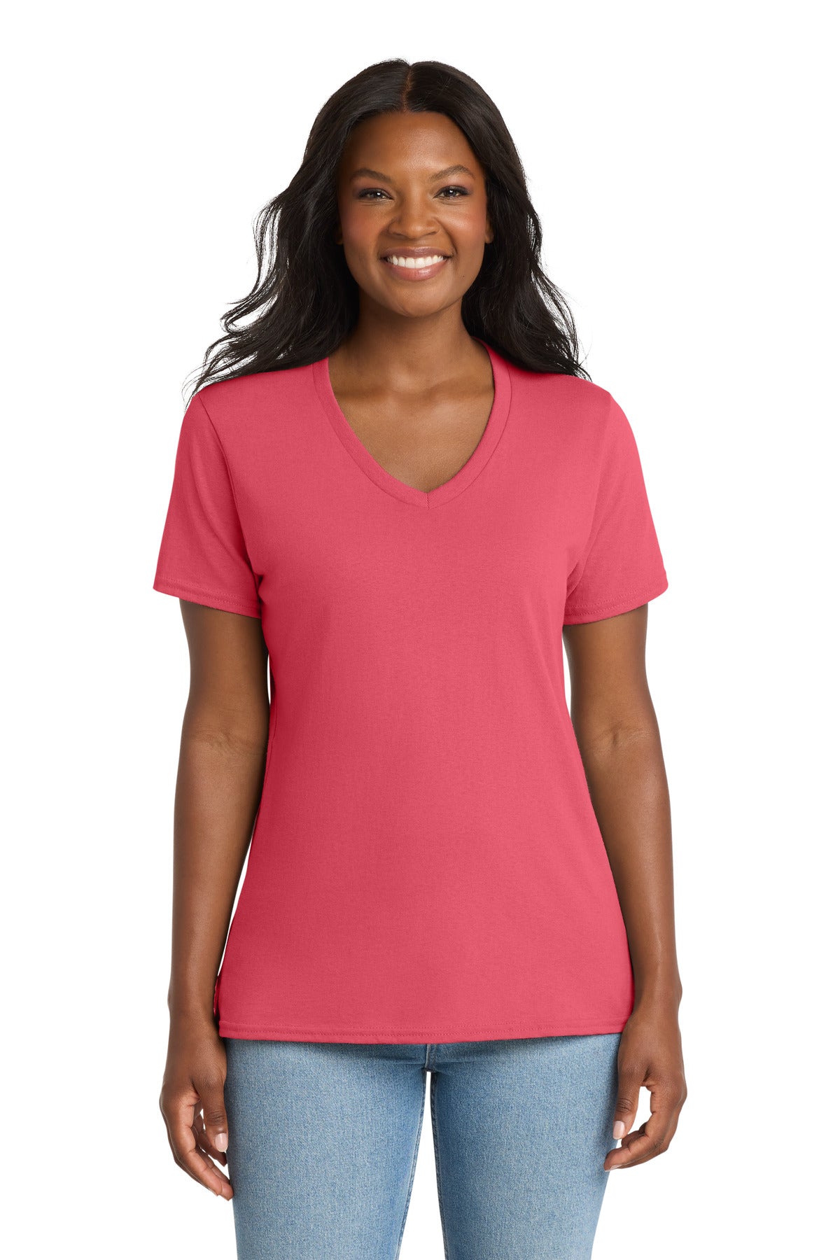 Port & Co ® Women's Core Cotton V-Neck Tee. LPC54V