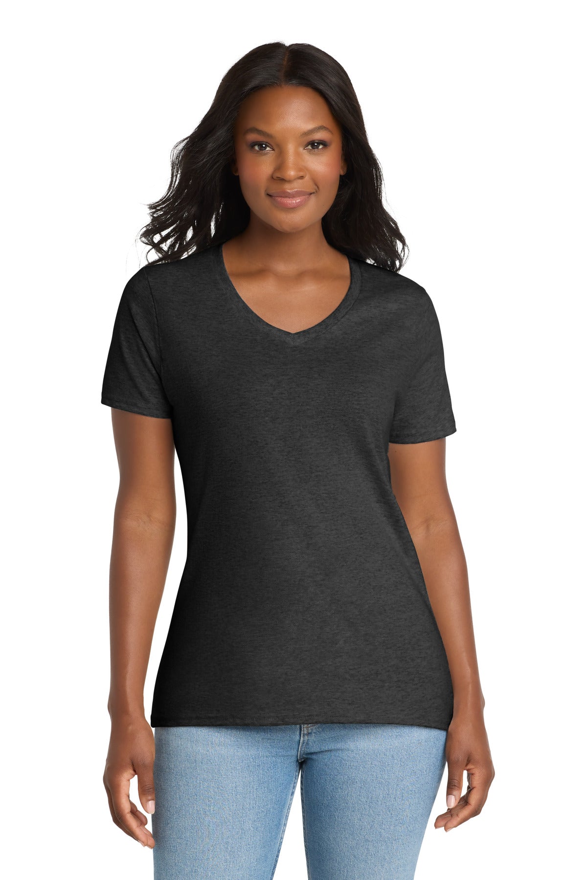 Port & Co ® Women's Core Cotton V-Neck Tee. LPC54V