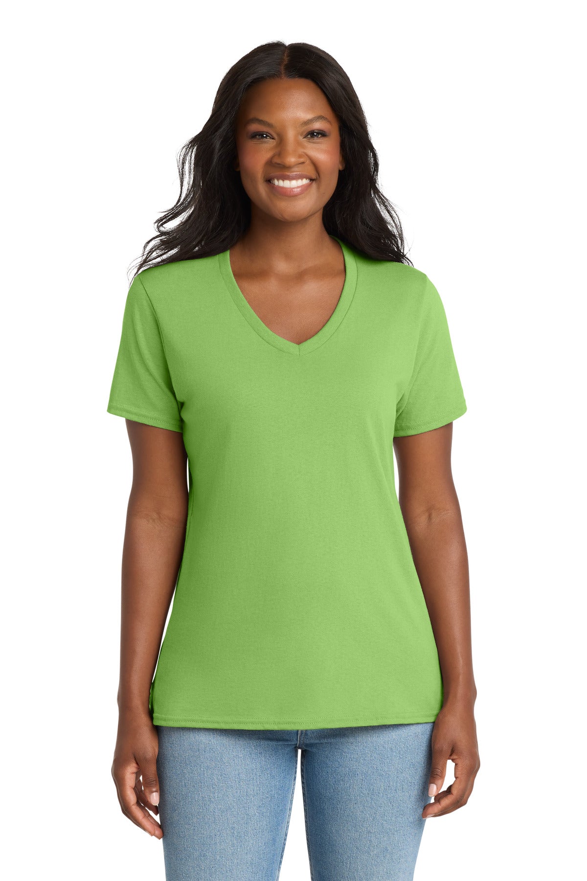 Port & Co ® Women's Core Cotton V-Neck Tee. LPC54V