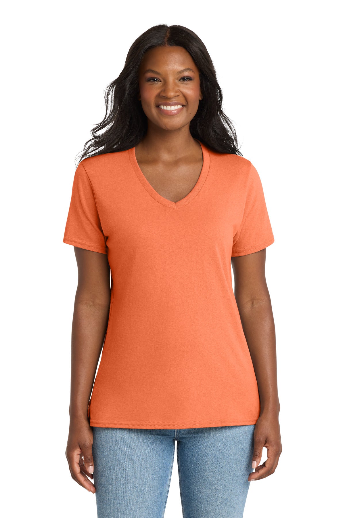 Port & Co ® Women's Core Cotton V-Neck Tee. LPC54V