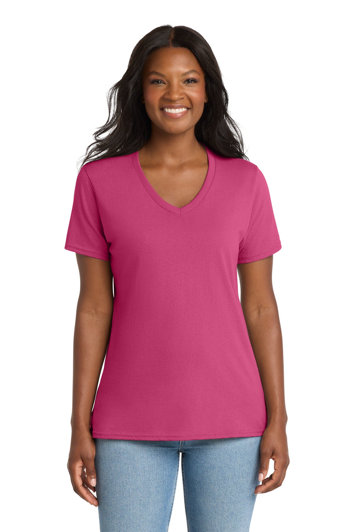 Port & Co ® Women's Core Cotton V-Neck Tee. LPC54V