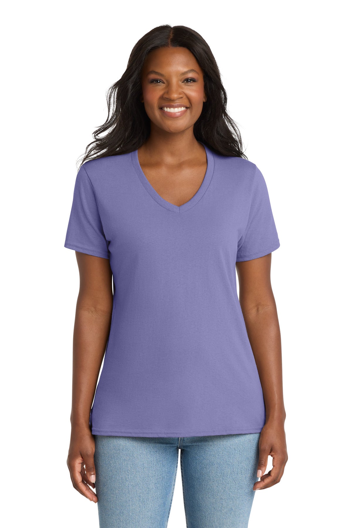 Port & Co ® Women's Core Cotton V-Neck Tee. LPC54V
