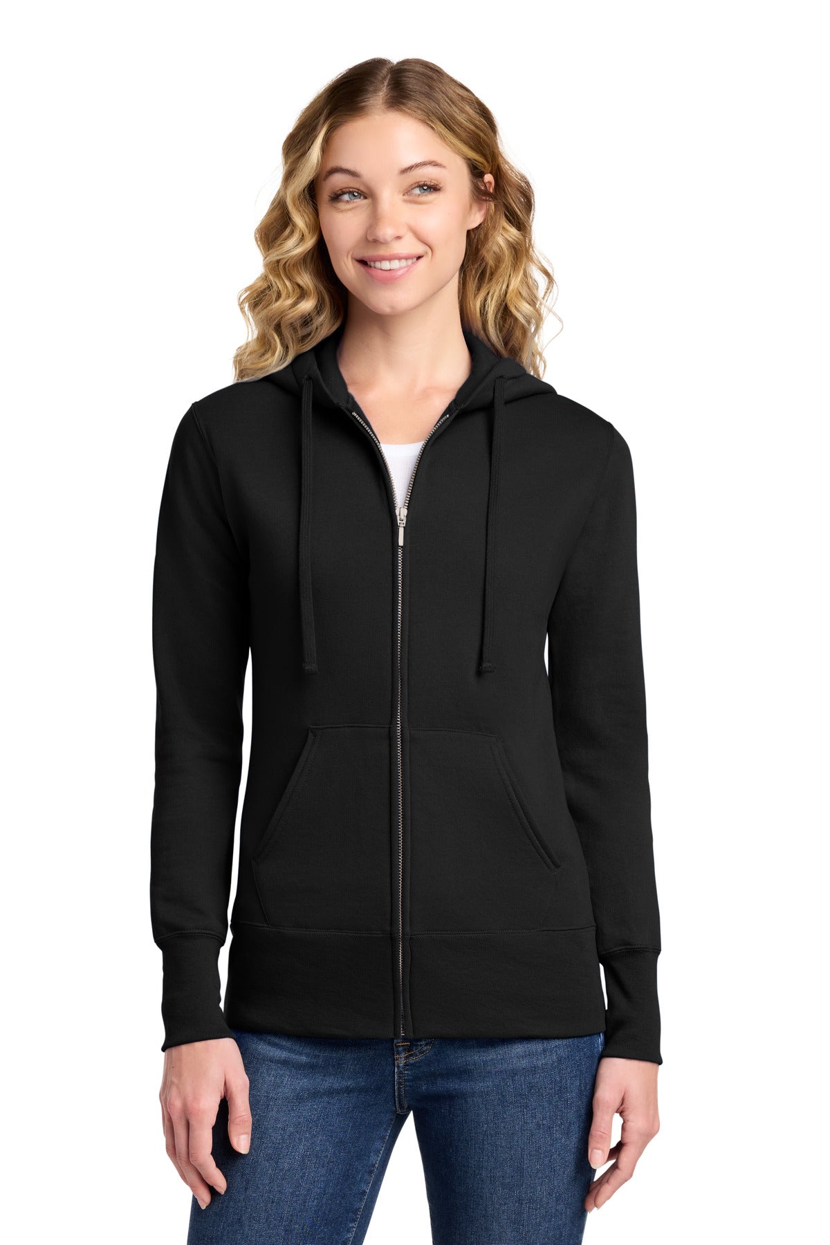 Port & Co ® Women's Core Fleece Full-Zip Hooded Sweatshirt. LPC78ZH