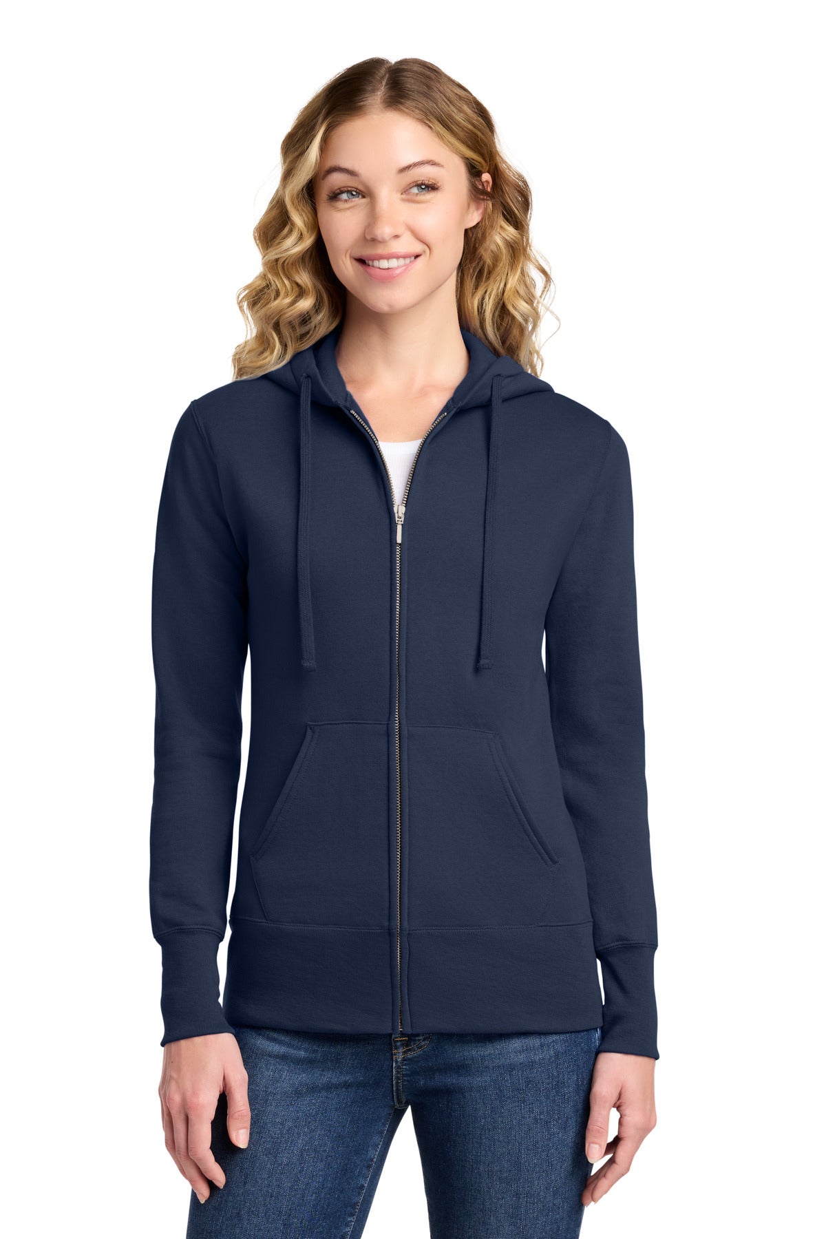 Port & Co ® Women's Core Fleece Full-Zip Hooded Sweatshirt. LPC78ZH