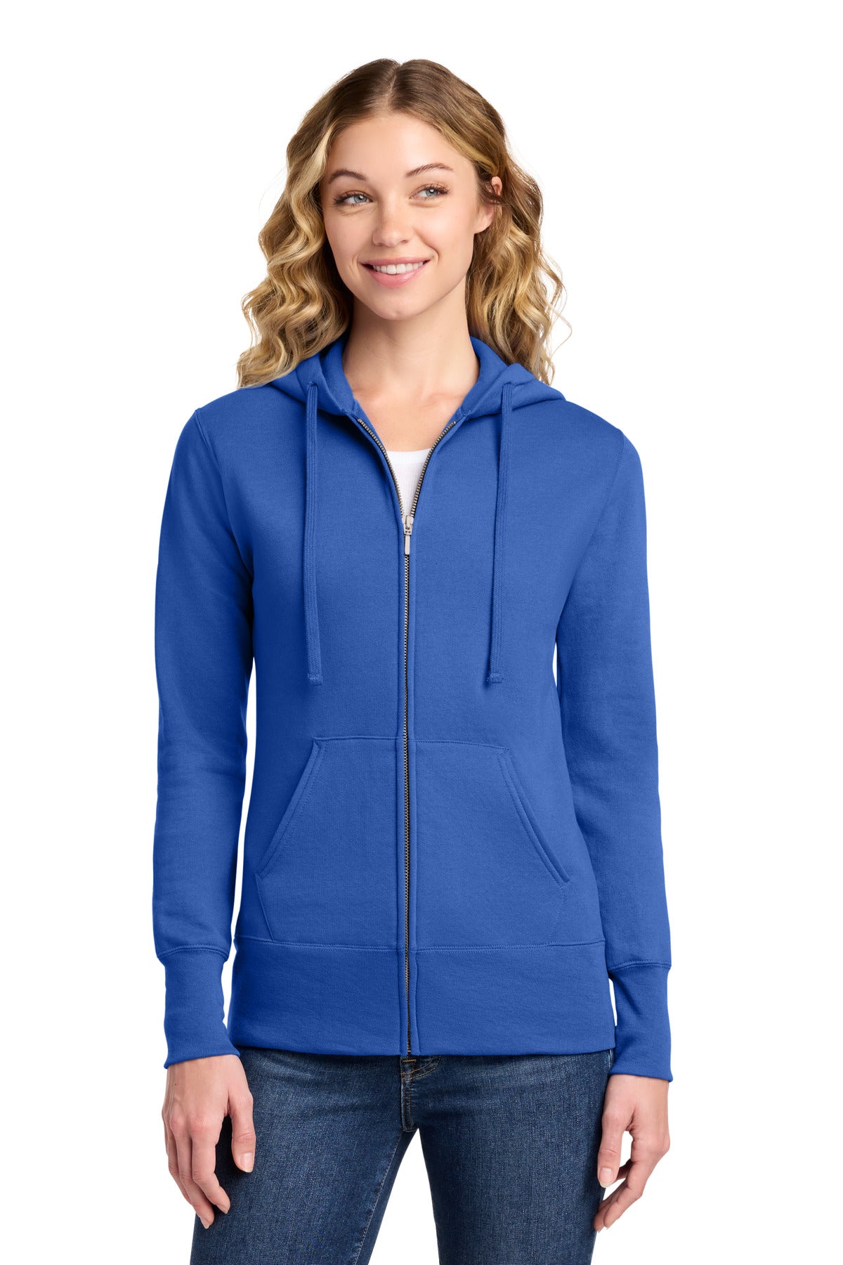 Port & Co ® Women's Core Fleece Full-Zip Hooded Sweatshirt. LPC78ZH