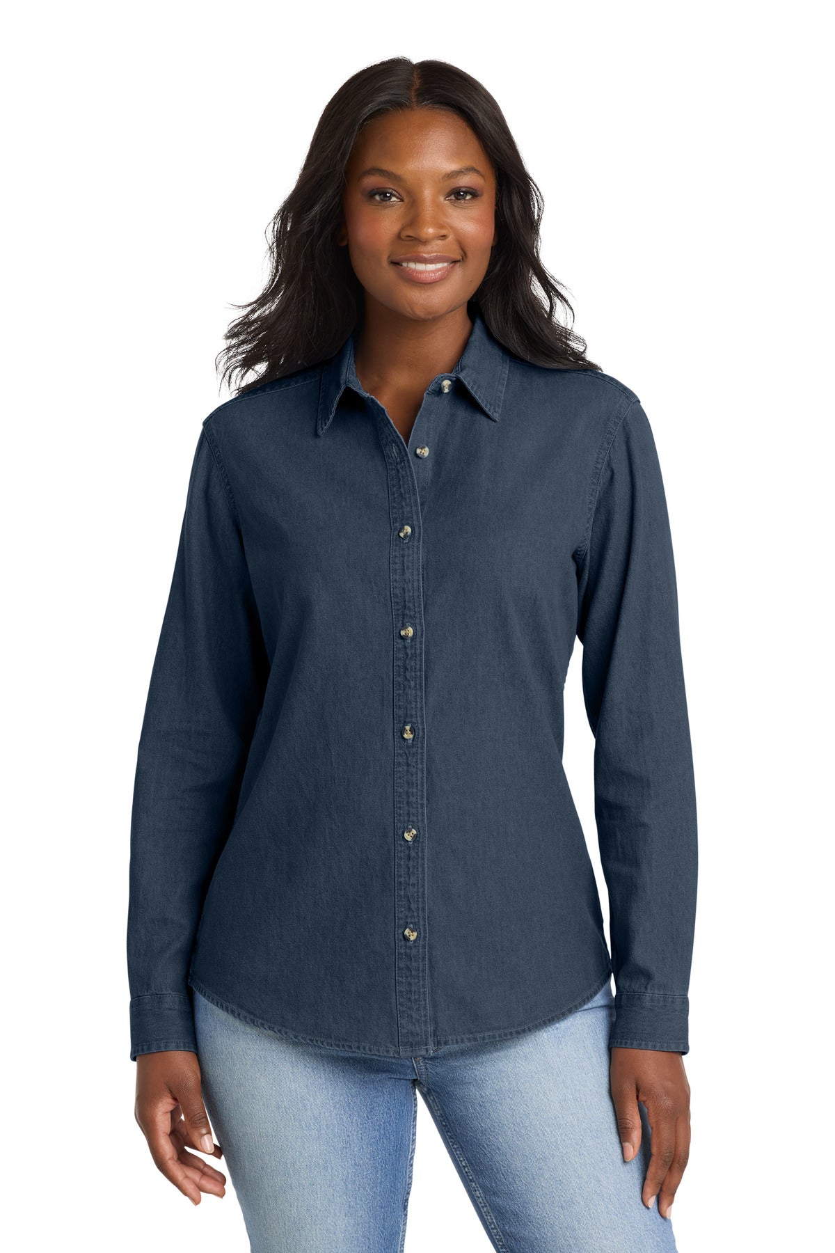 Port & Co ™ Women's Long Sleeve Value Denim Shirt. LSP10
