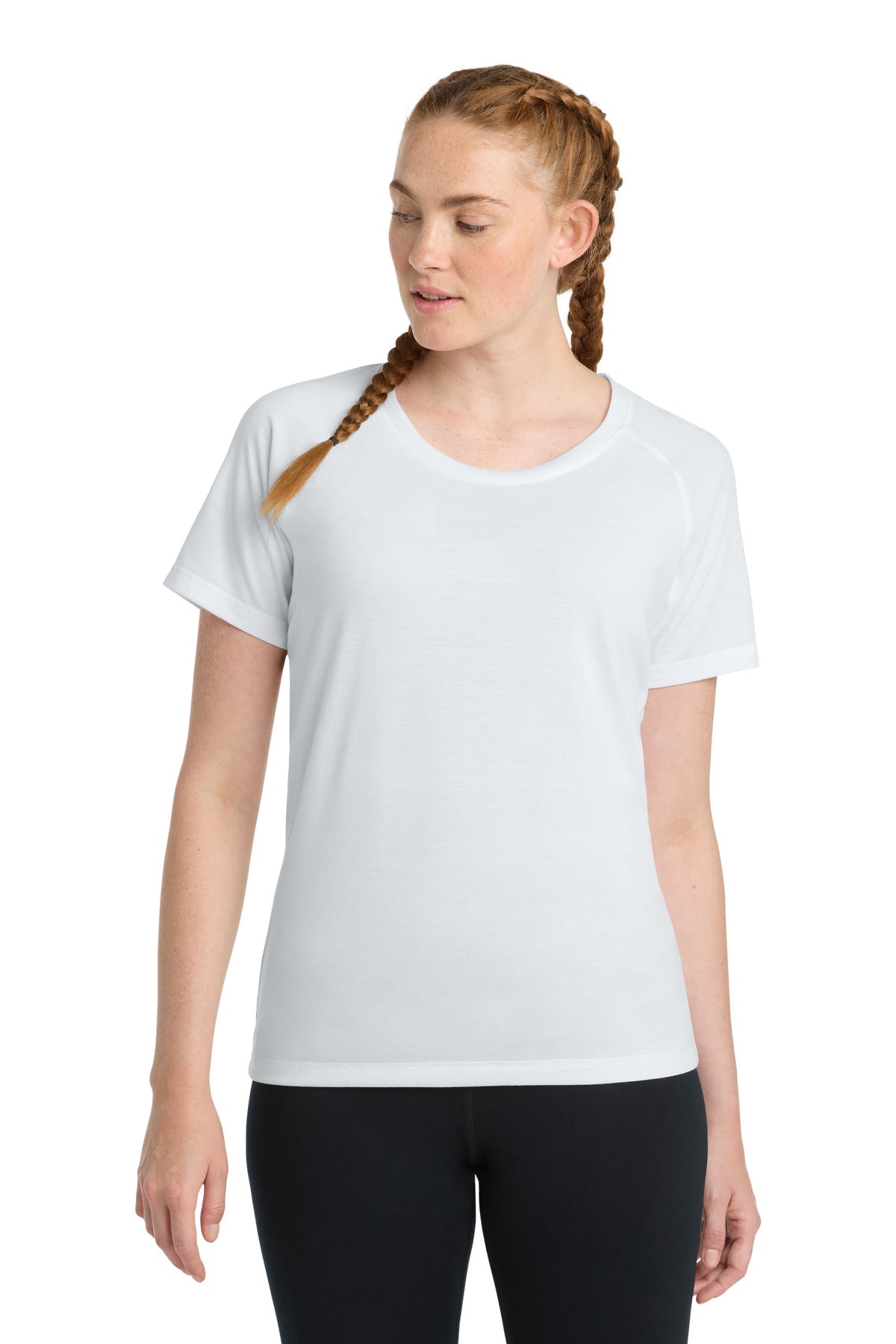 Sport-Tek ® Women's PosiCharge ® Tri-Blend Wicking Scoop Neck Raglan Tee. LST400