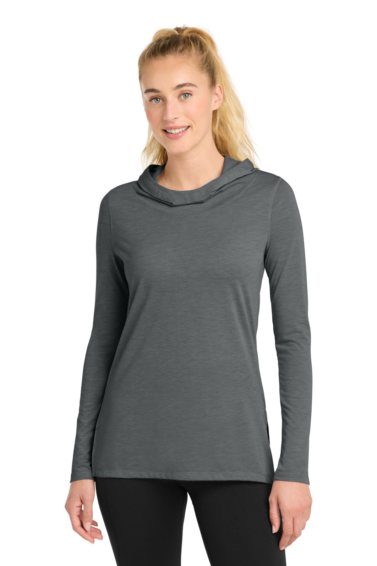 Sport-Tek ® Women's PosiCharge ® Tri-Blend Wicking Long Sleeve Hoodie LST406