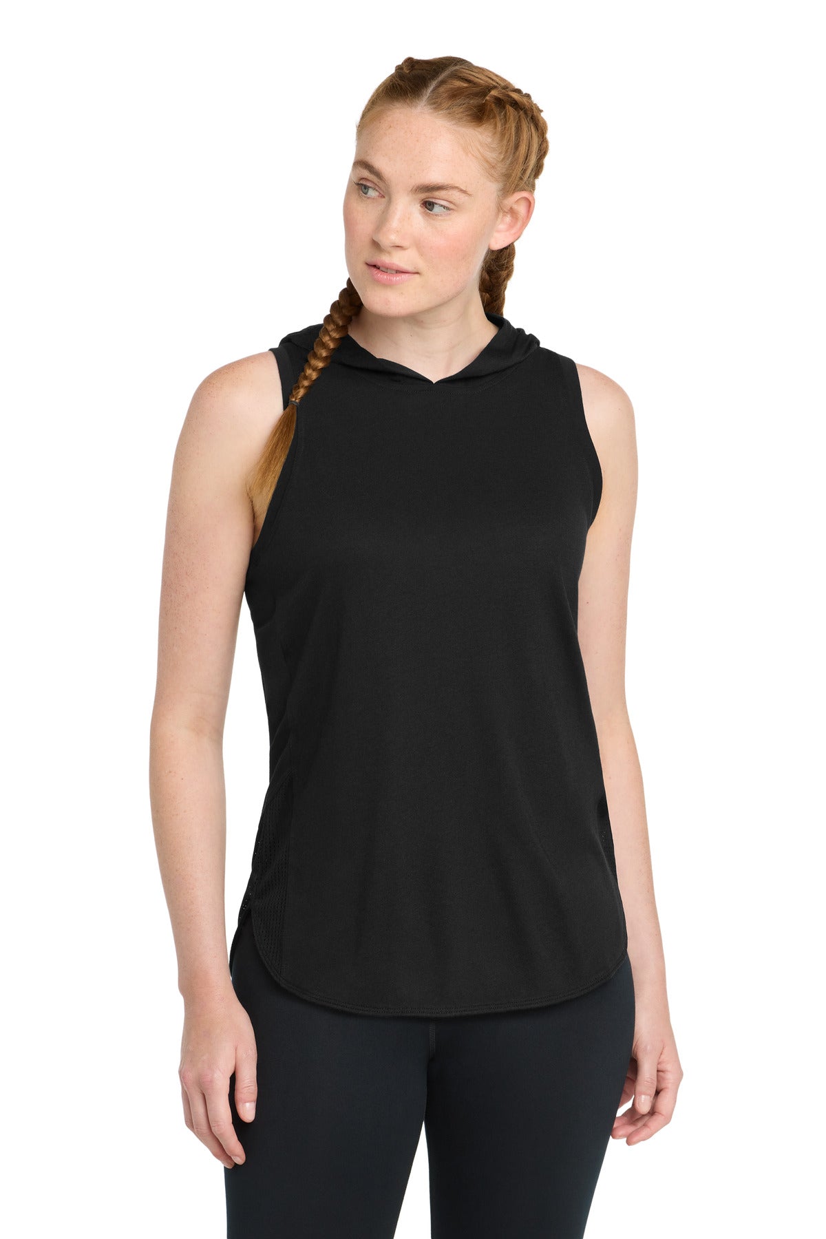 Sport-Tek ® Women's PosiCharge ® Tri-Blend Wicking Draft Hoodie Tank. LST410