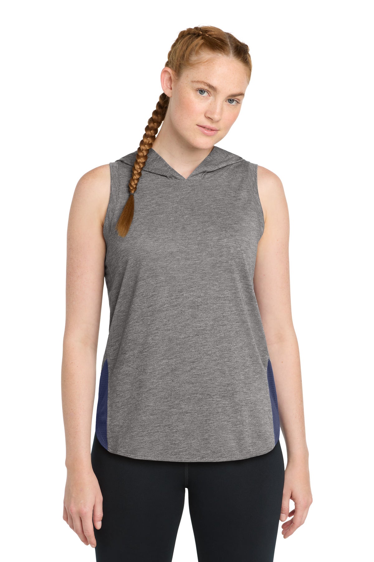 Sport-Tek ® Women's PosiCharge ® Tri-Blend Wicking Draft Hoodie Tank. LST410
