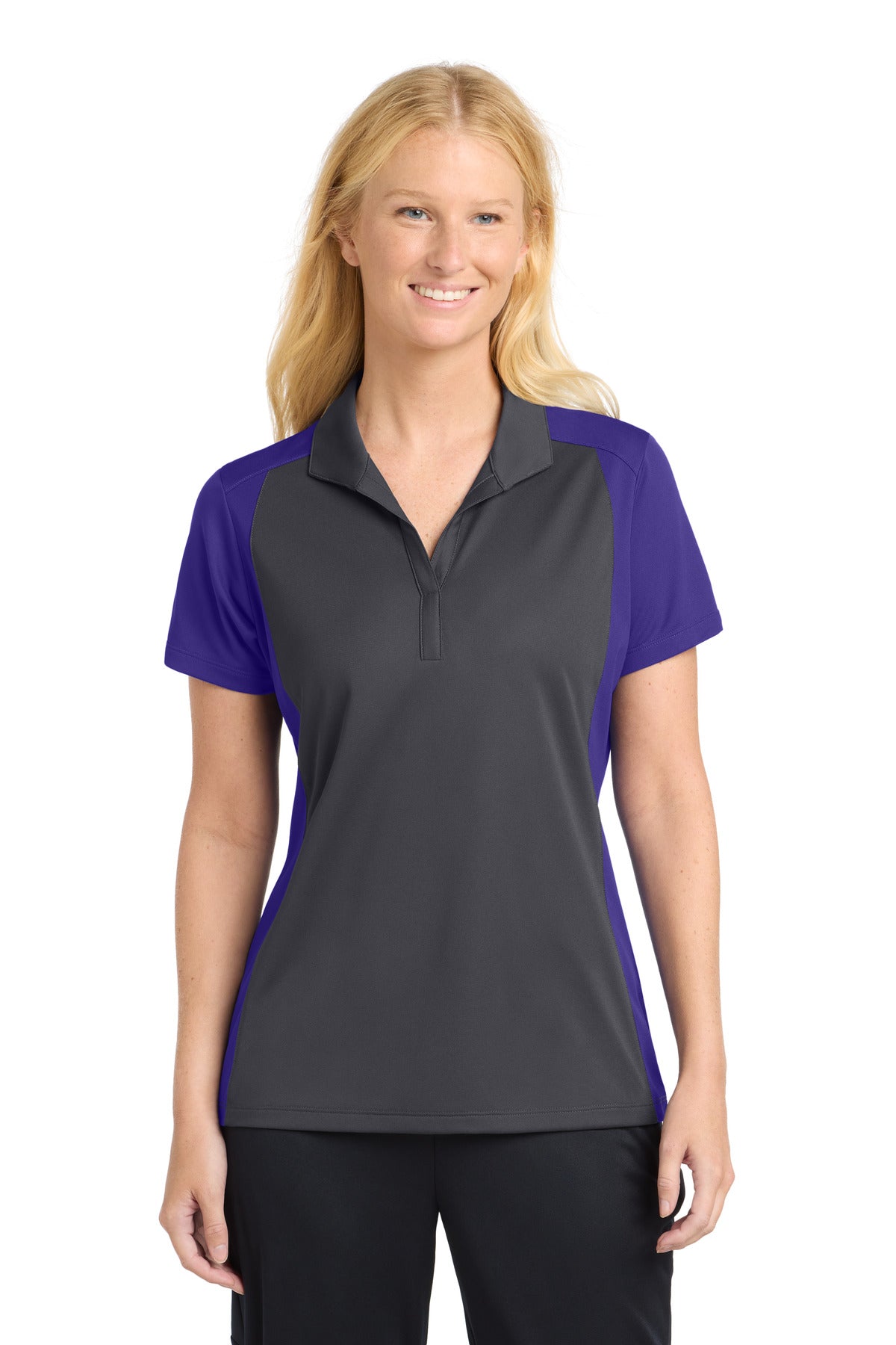 Sport-Tek ® Women's Colorblock Micropique Sport-Wick ® Polo. LST652