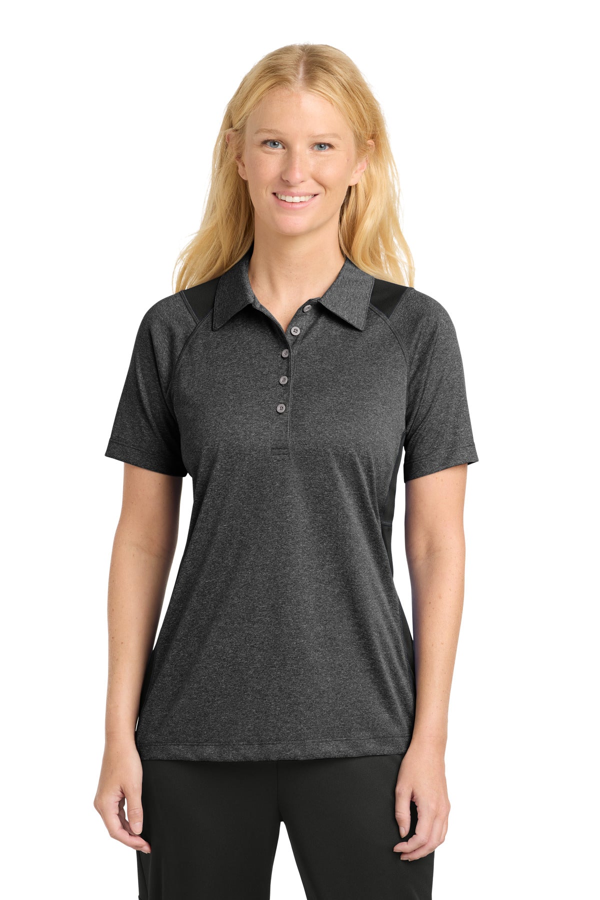 Sport-Tek ® Women's Heather Colorblock Contender ™ Polo. LST665