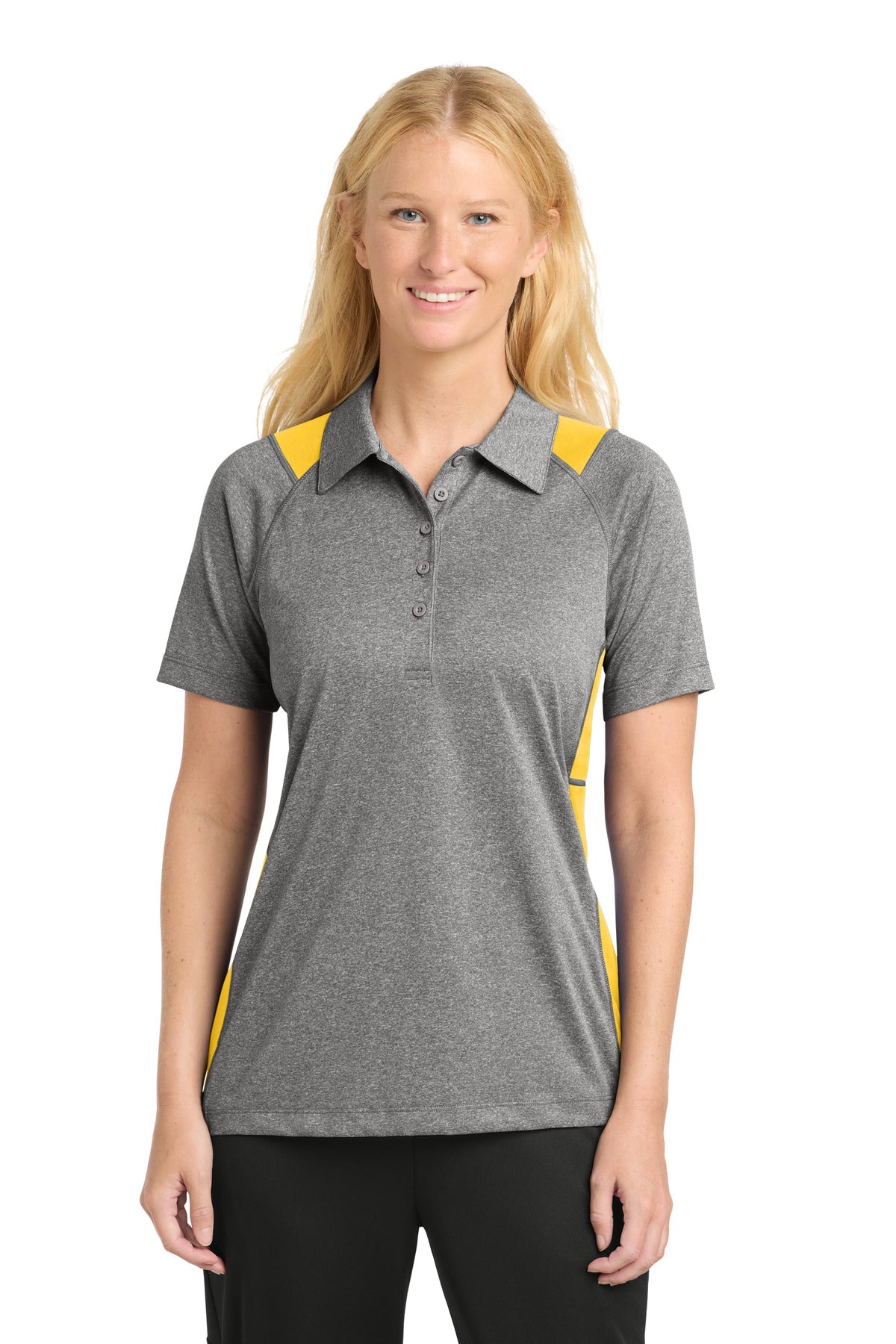 Sport-Tek ® Women's Heather Colorblock Contender ™ Polo. LST665