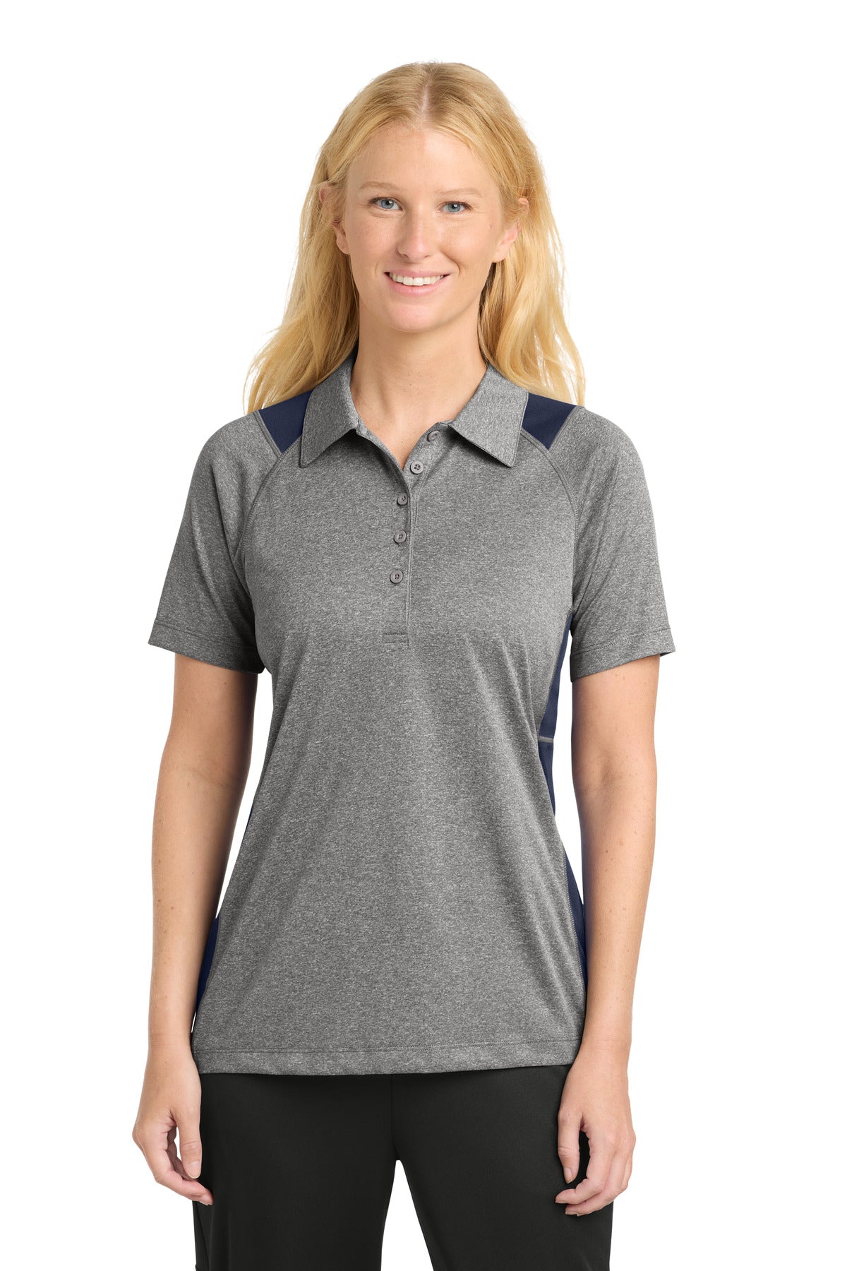 Sport-Tek ® Women's Heather Colorblock Contender ™ Polo. LST665