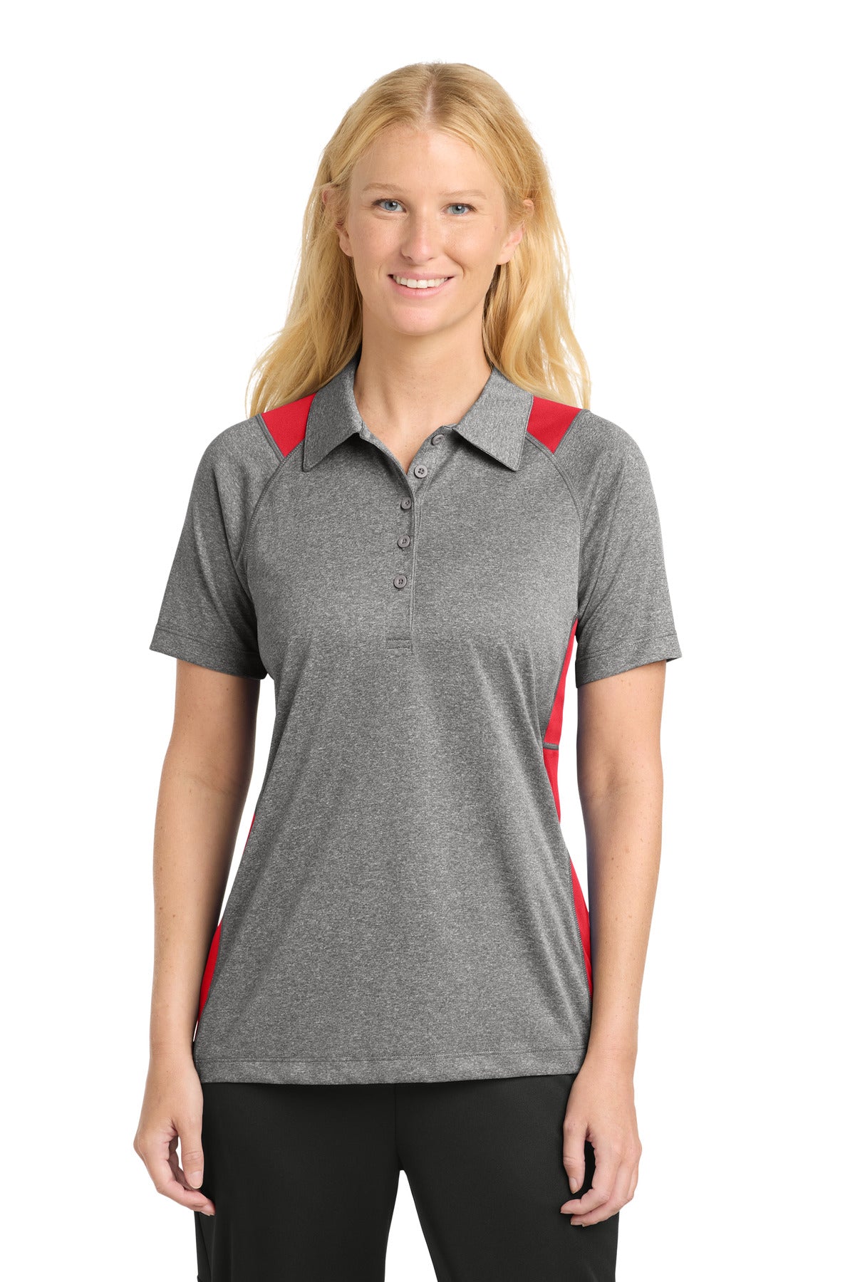 Sport-Tek ® Women's Heather Colorblock Contender ™ Polo. LST665