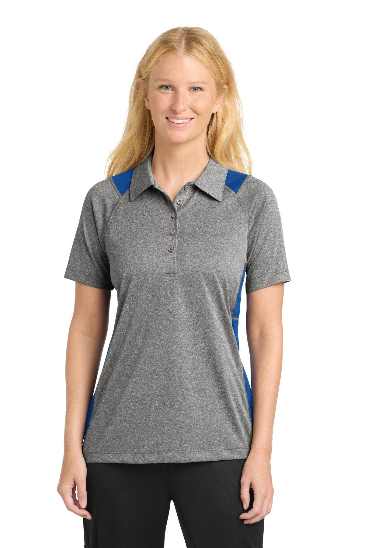 Sport-Tek ® Women's Heather Colorblock Contender ™ Polo. LST665