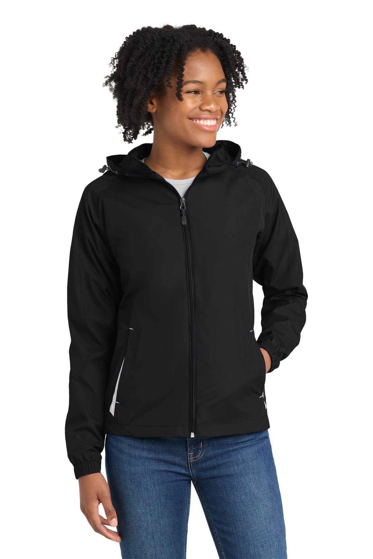 Sport-Tek ® Women's Colorblock Hooded Raglan Jacket. LST76