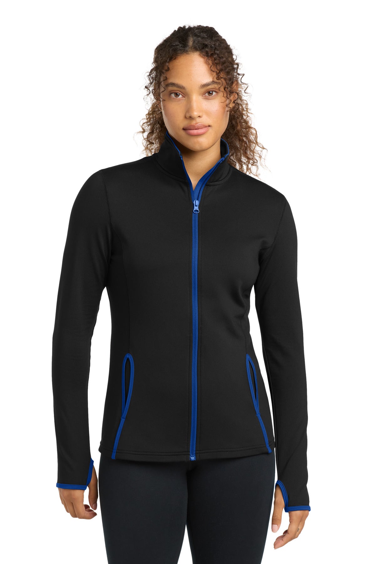 Sport-Tek ® Women's Sport-Wick ® Stretch Contrast Full-Zip Jacket. LST853