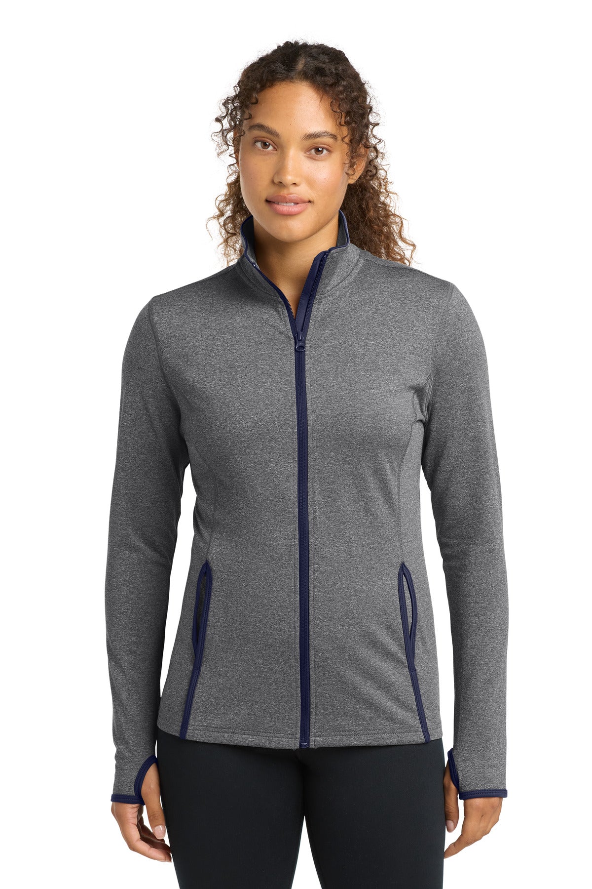 Sport-Tek ® Women's Sport-Wick ® Stretch Contrast Full-Zip Jacket. LST853