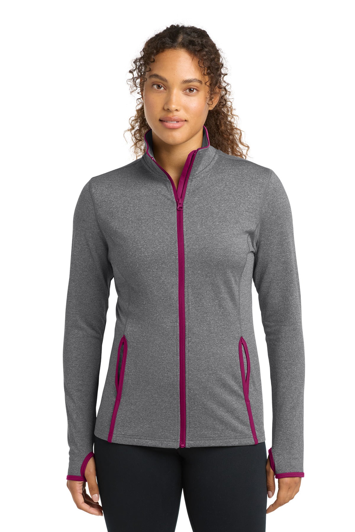 Sport-Tek ® Women's Sport-Wick ® Stretch Contrast Full-Zip Jacket. LST853