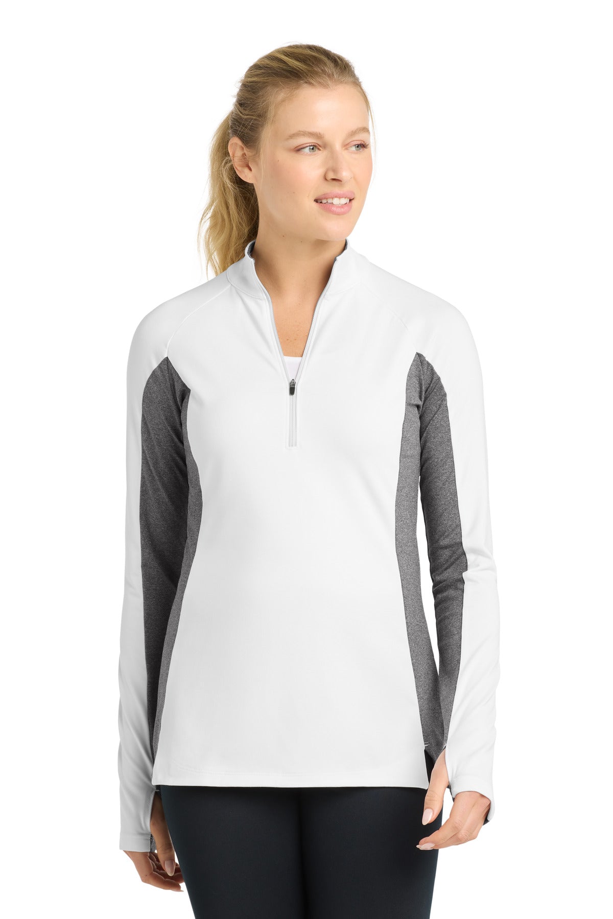 Sport-Tek ® Women's Sport-Wick ® Stretch Contrast 1/4-Zip Pullover. LST854