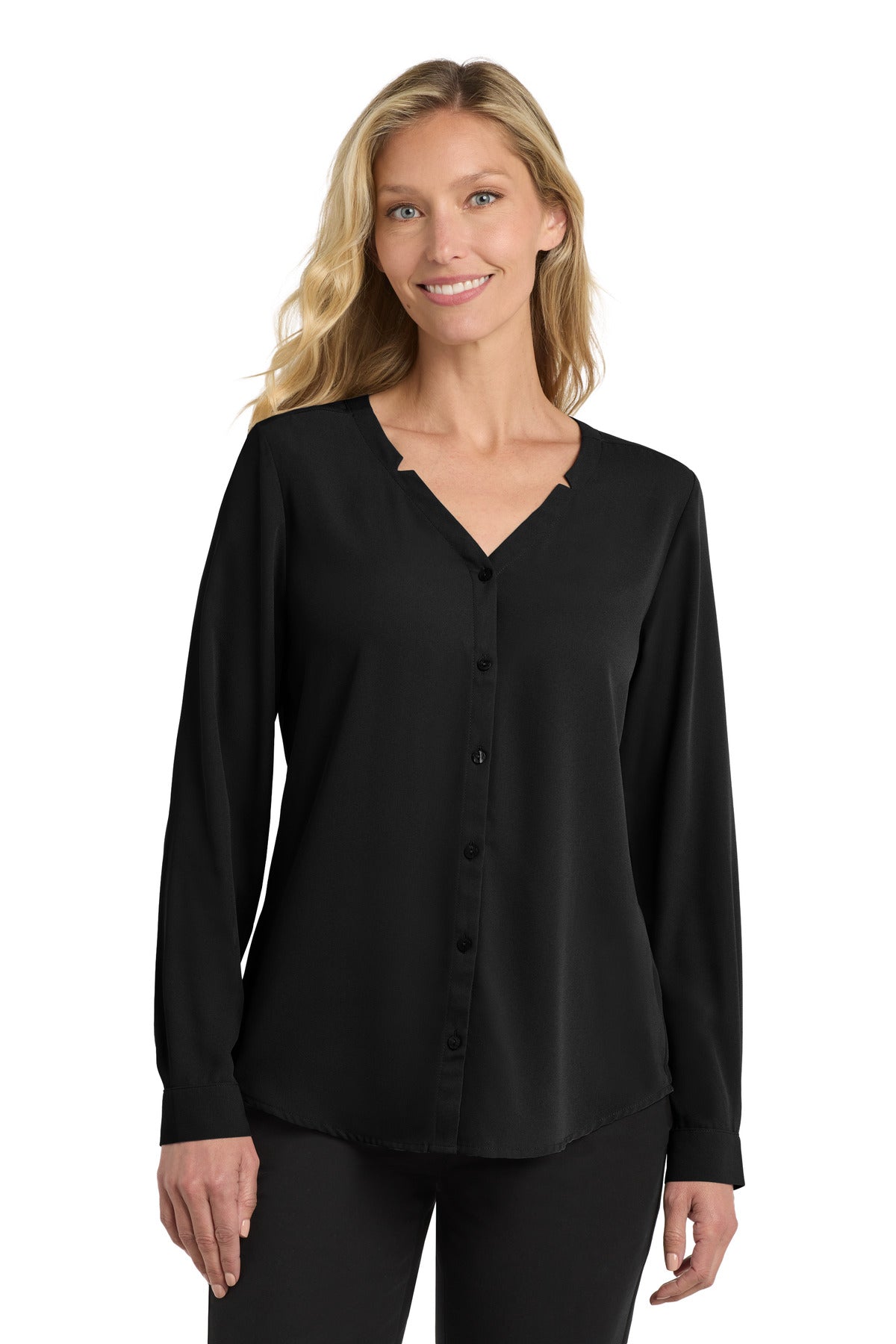 Port Authority ® Women's Long Sleeve Button-Front Blouse. LW700