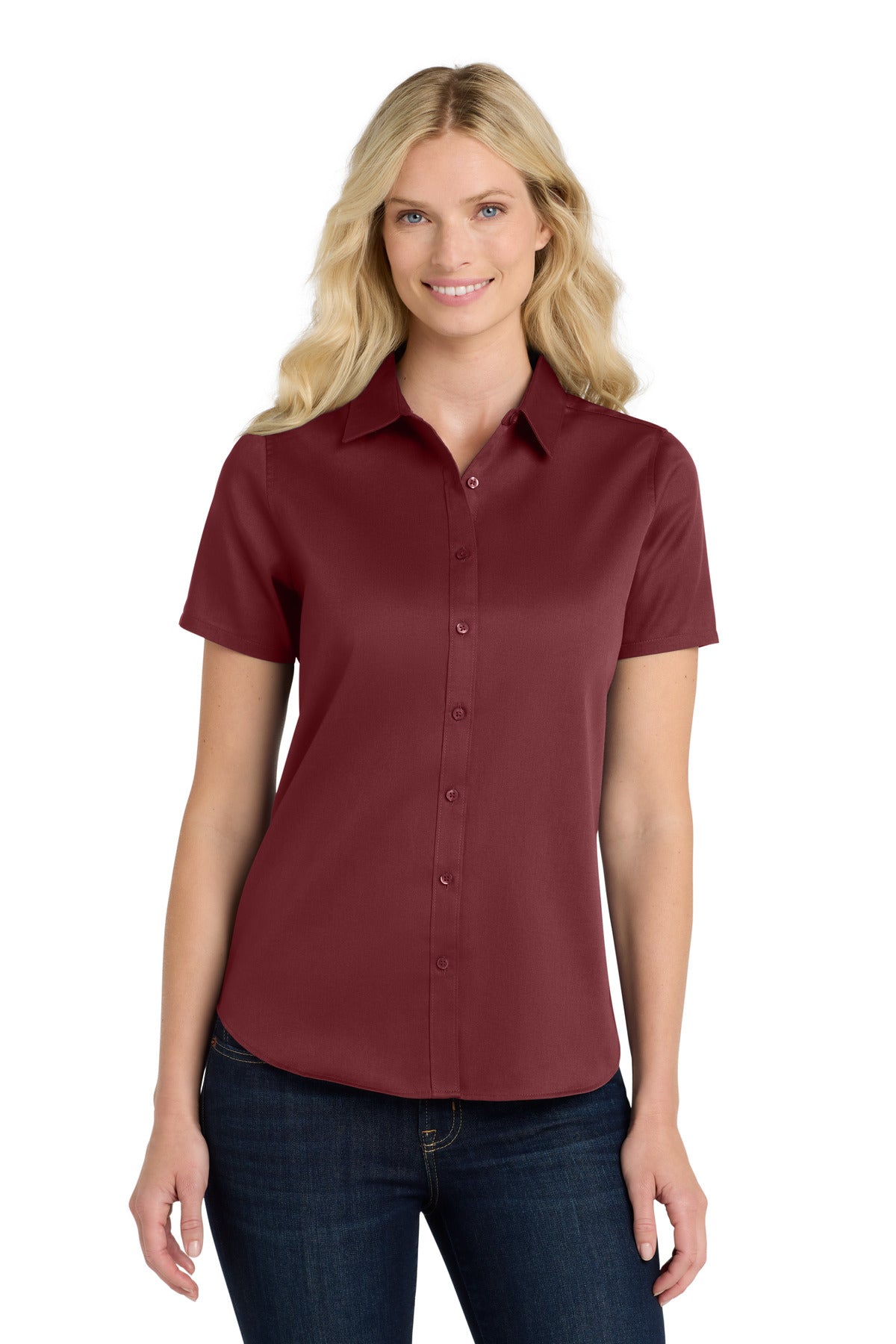 Port Authority ® Women's Short Sleeve SuperPro React ™ Twill Shirt. LW809