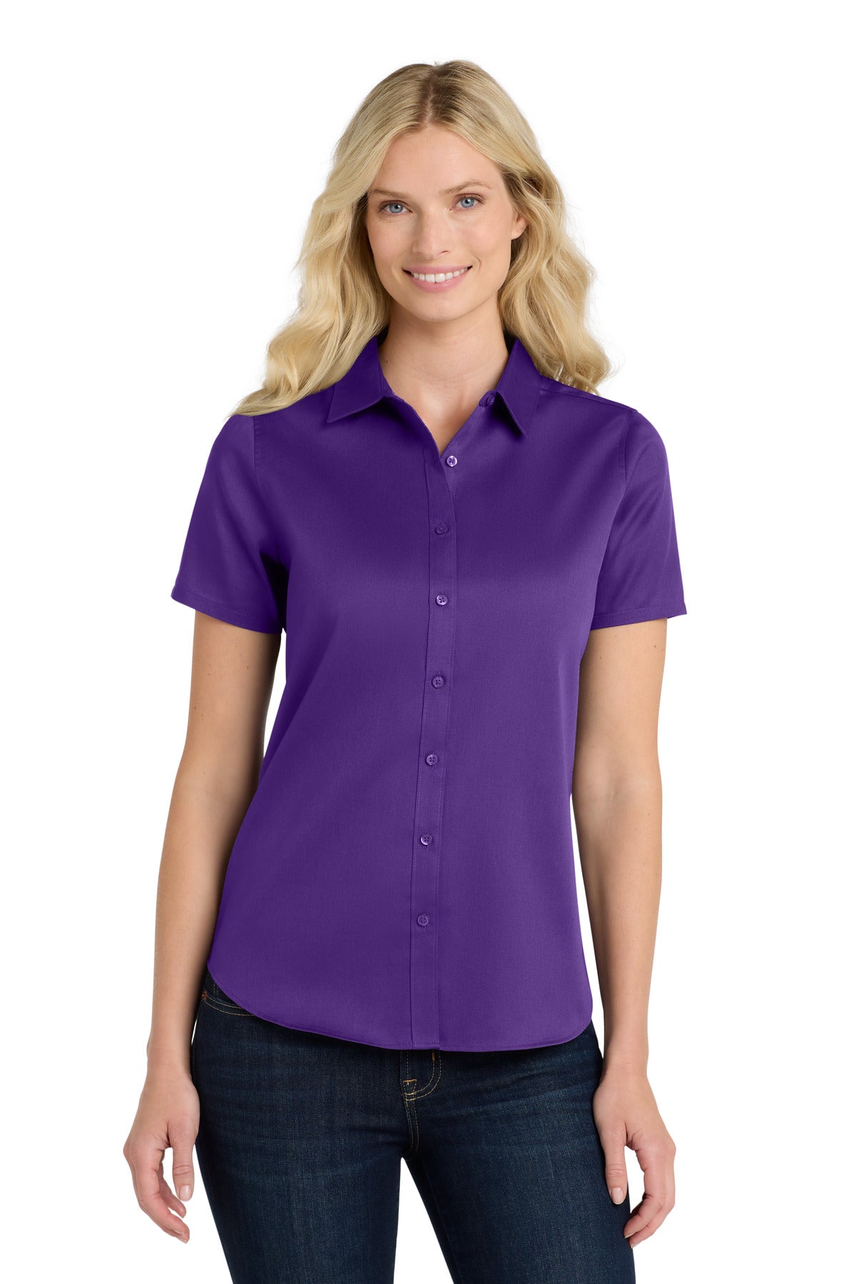 Port Authority ® Women's Short Sleeve SuperPro React ™ Twill Shirt. LW809