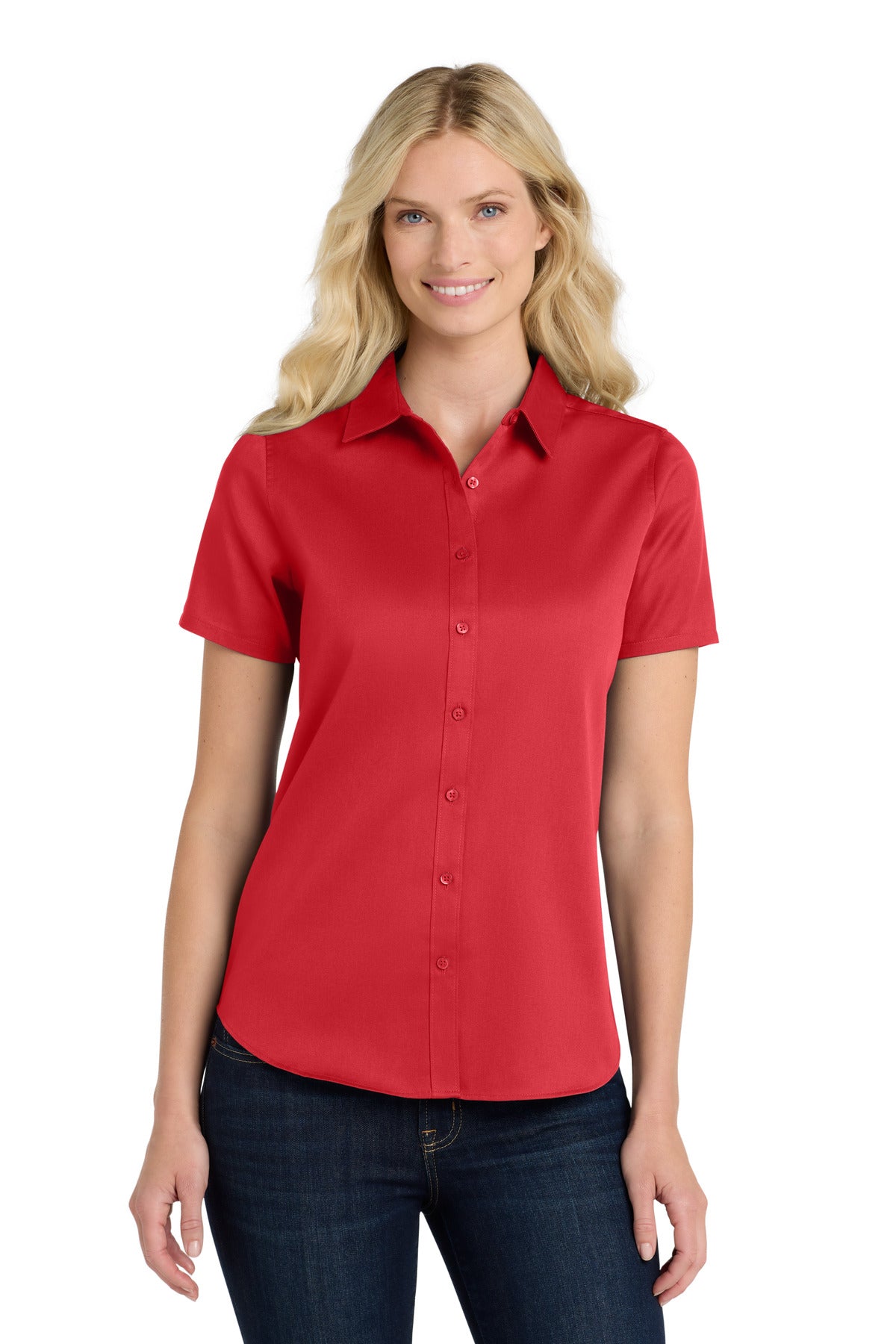 Port Authority ® Women's Short Sleeve SuperPro React ™ Twill Shirt. LW809