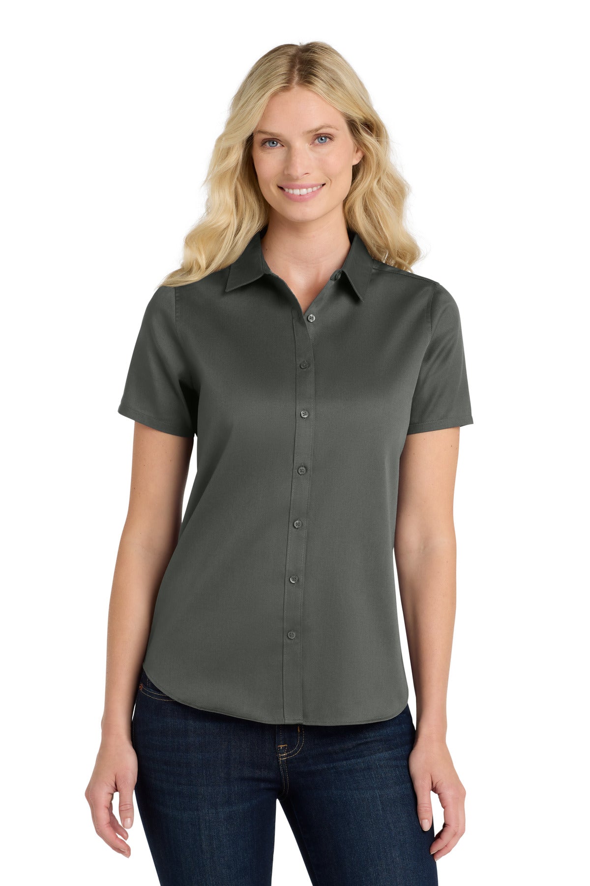 Port Authority ® Women's Short Sleeve SuperPro React ™ Twill Shirt. LW809