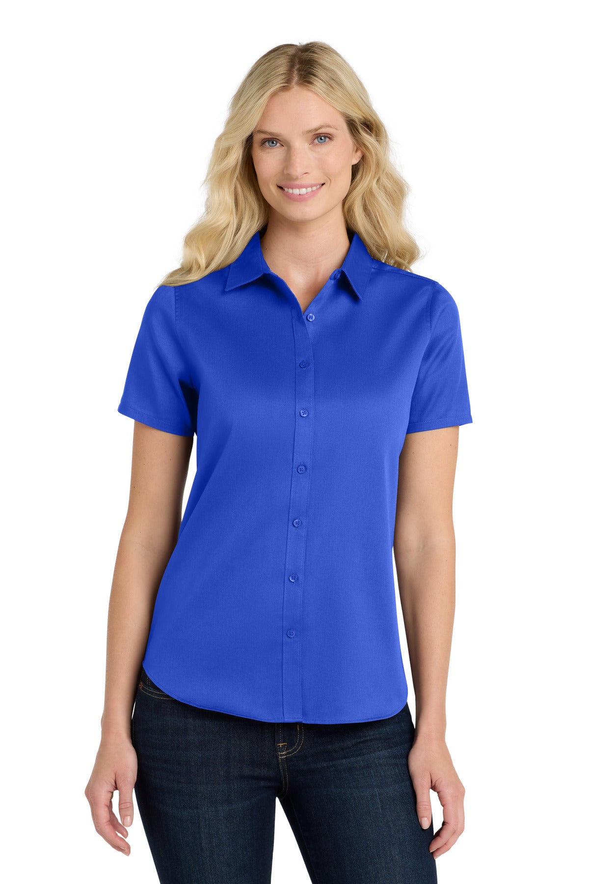 Port Authority ® Women's Short Sleeve SuperPro React ™ Twill Shirt. LW809