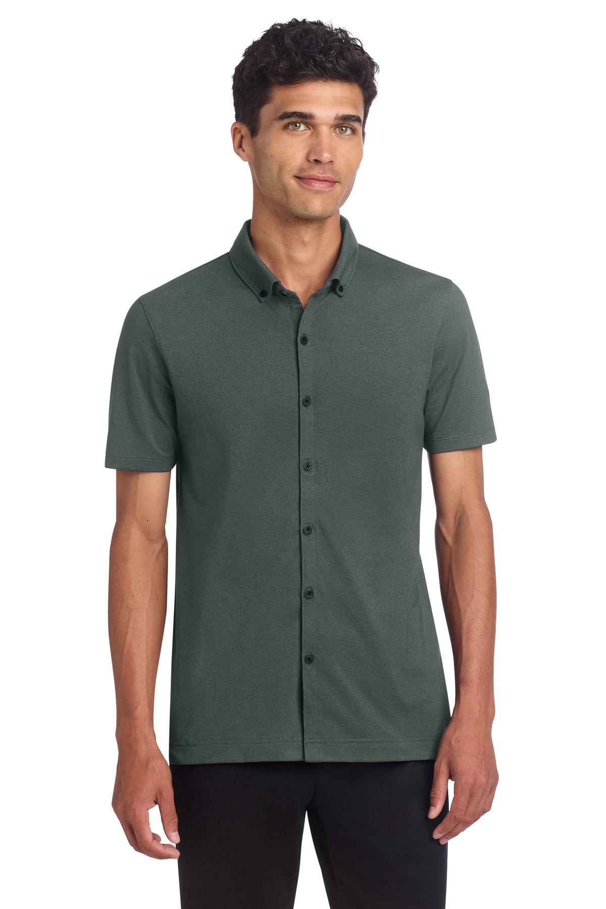 Mercer+Mettle ® Stretch Pique Full-Button Polo MM1006