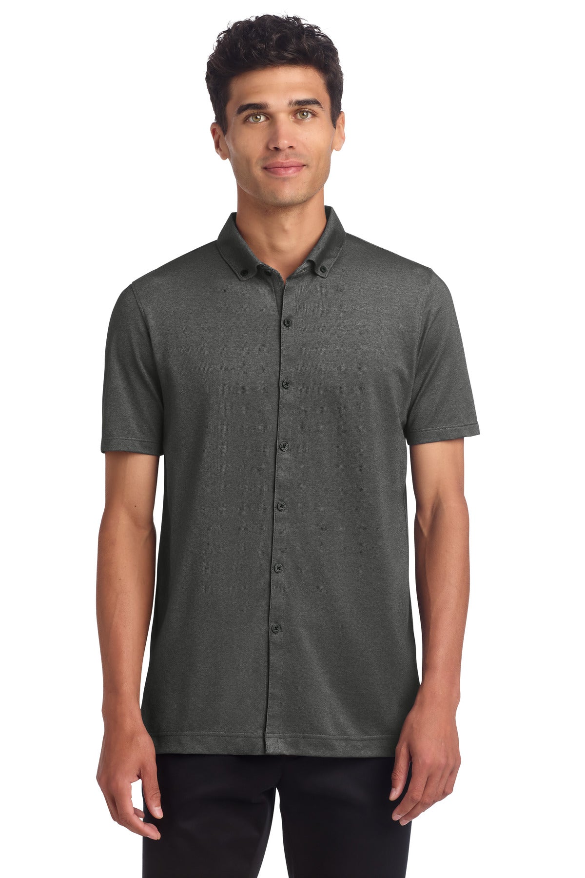 Mercer+Mettle ® Stretch Pique Full-Button Polo MM1006