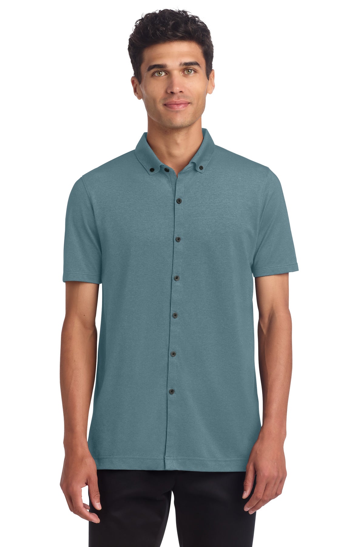 Mercer+Mettle ® Stretch Pique Full-Button Polo MM1006