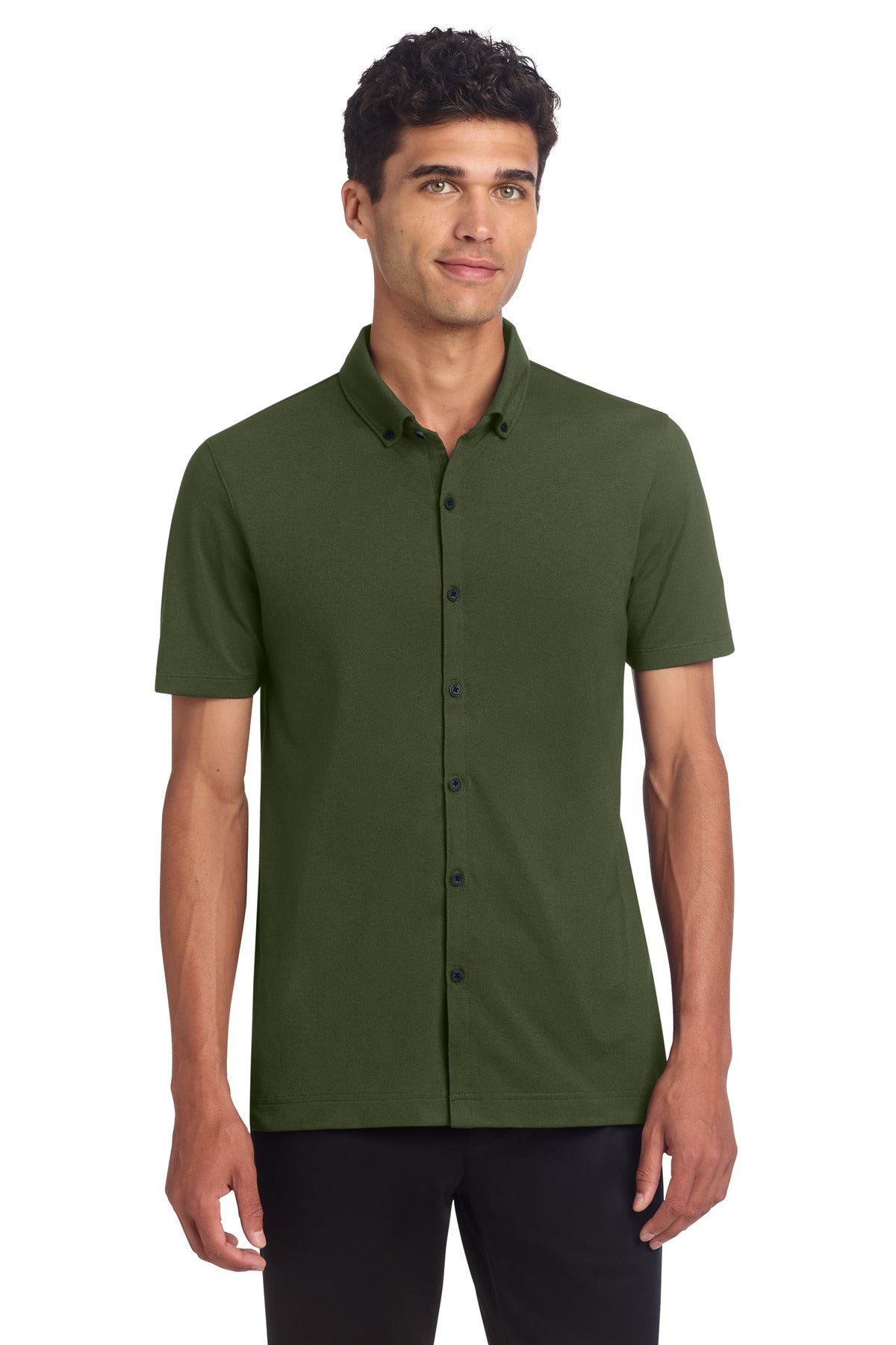 Mercer+Mettle ® Stretch Pique Full-Button Polo MM1006