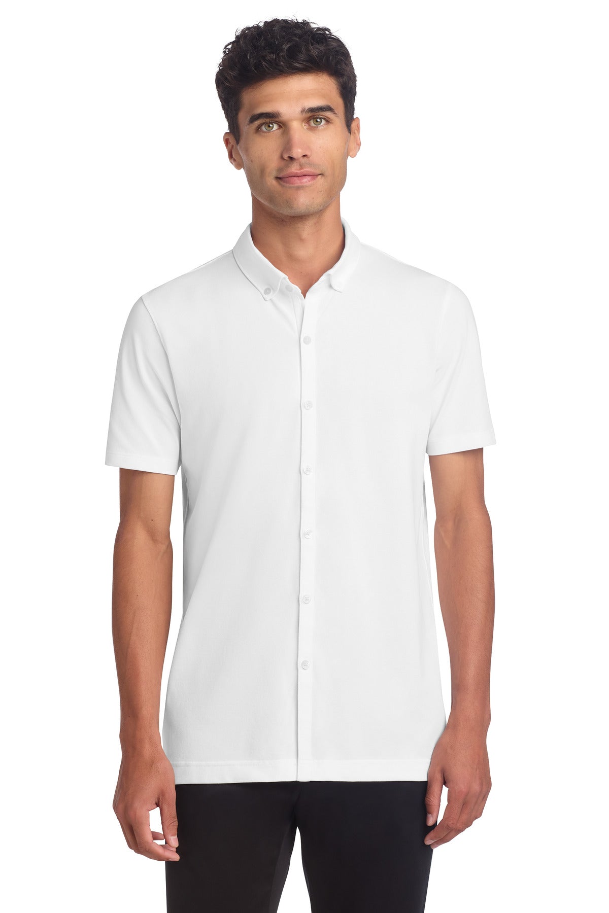 Mercer+Mettle ® Stretch Pique Full-Button Polo MM1006