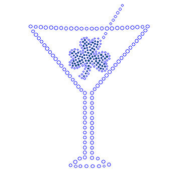Martini Glass with Shamrock