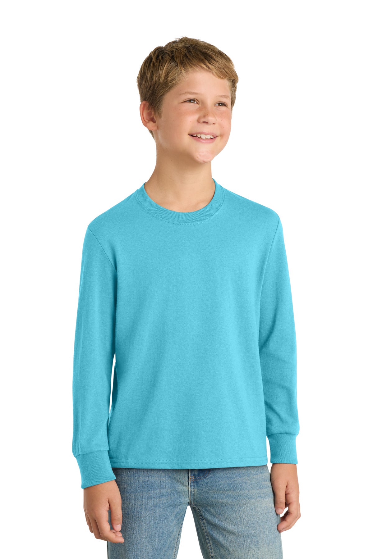 Port & Co ® Youth Long Sleeve Core Cotton Tee. PC54YLS