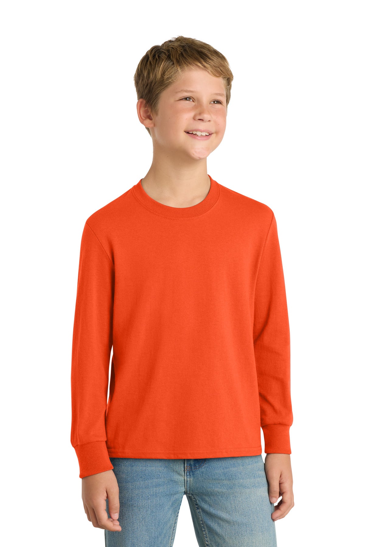 Port & Co ® Youth Long Sleeve Core Cotton Tee. PC54YLS