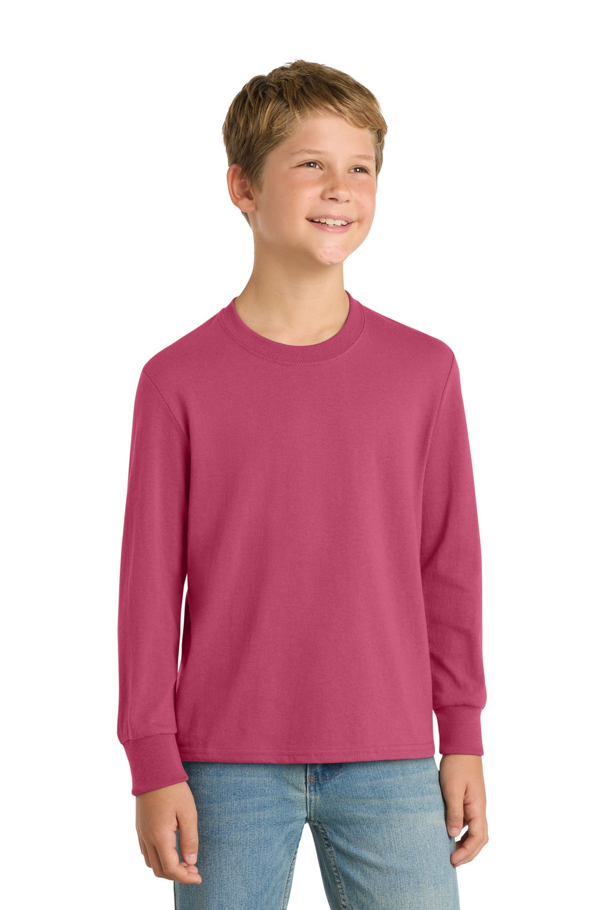 Port & Co ® Youth Long Sleeve Core Cotton Tee. PC54YLS