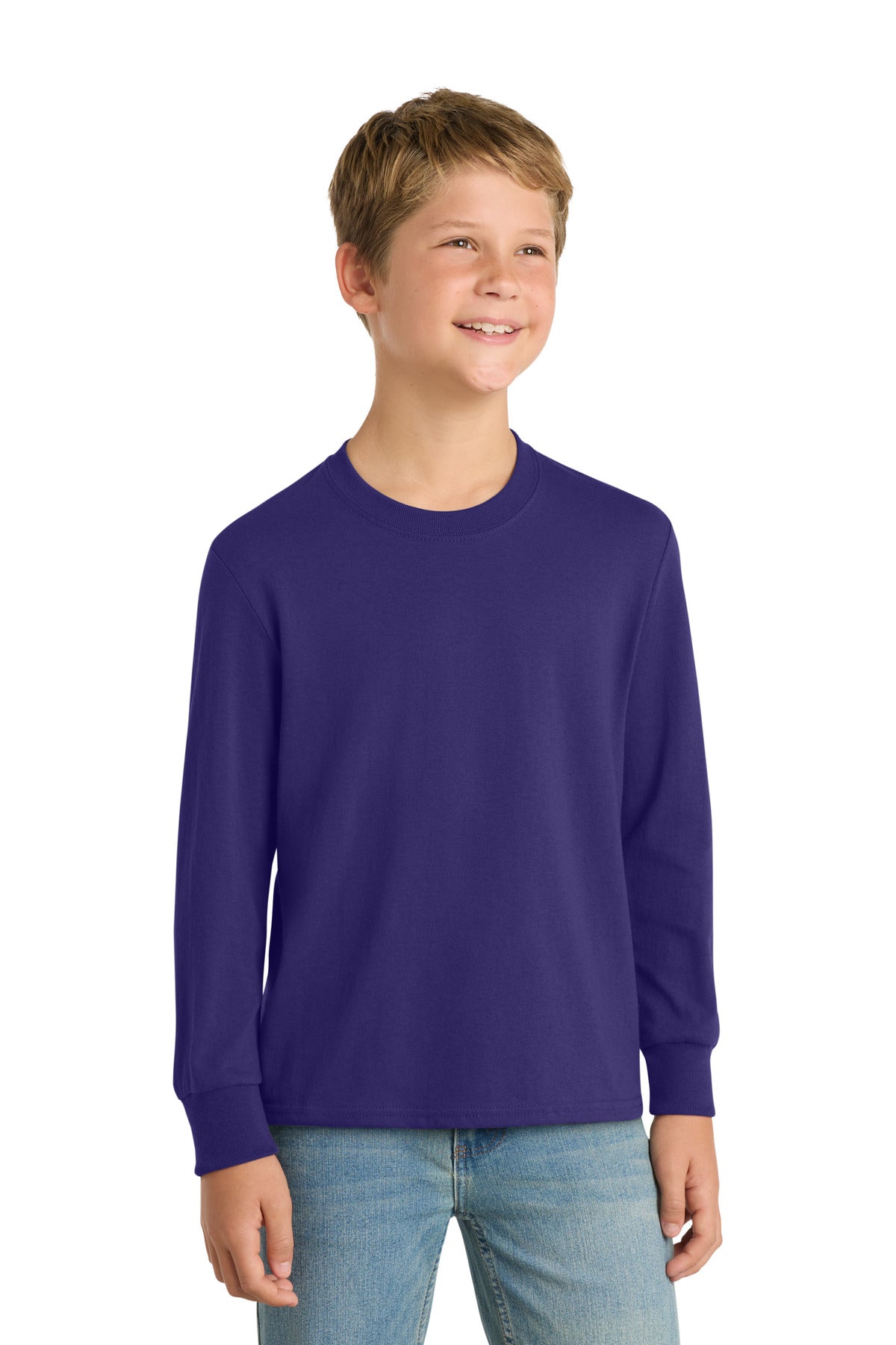 Port & Co ® Youth Long Sleeve Core Cotton Tee. PC54YLS