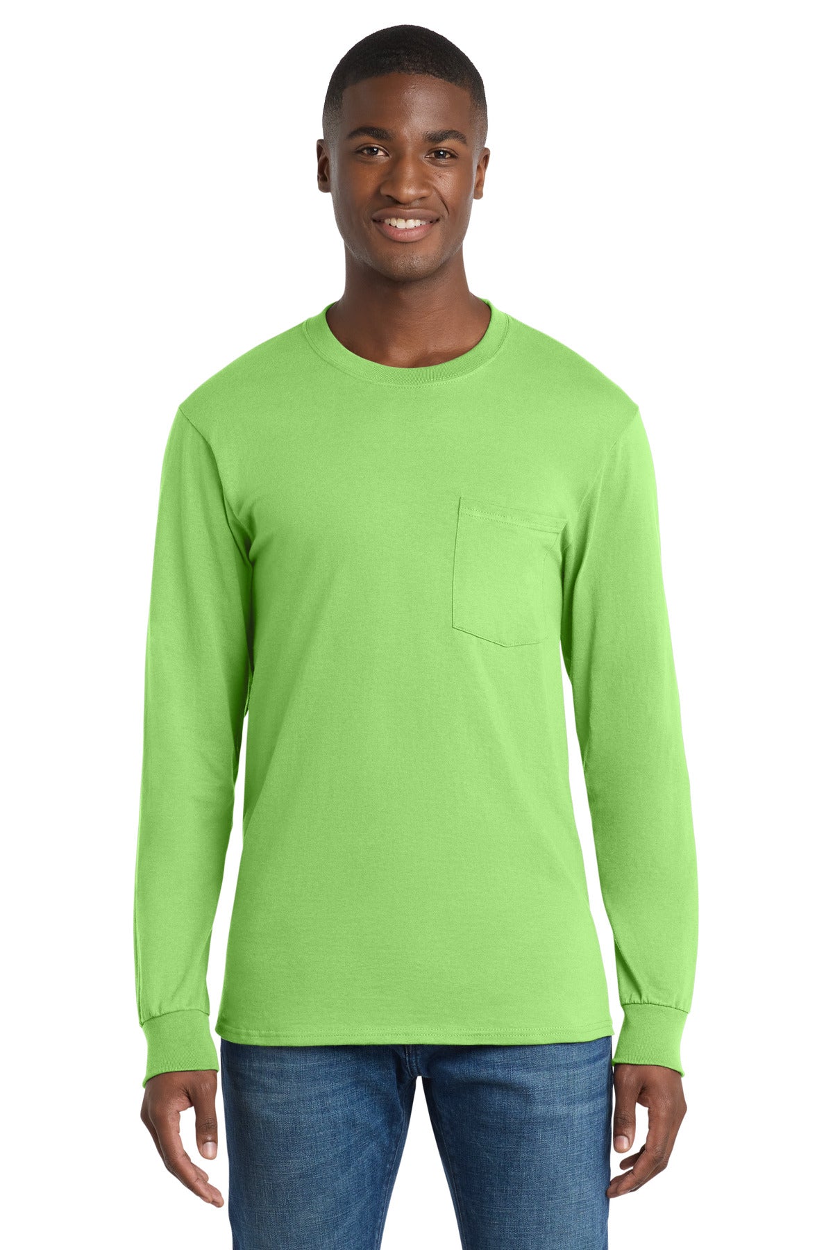 Port & Co ™ Tall Long Sleeve Essential Pocket Tee. PC61LSPT