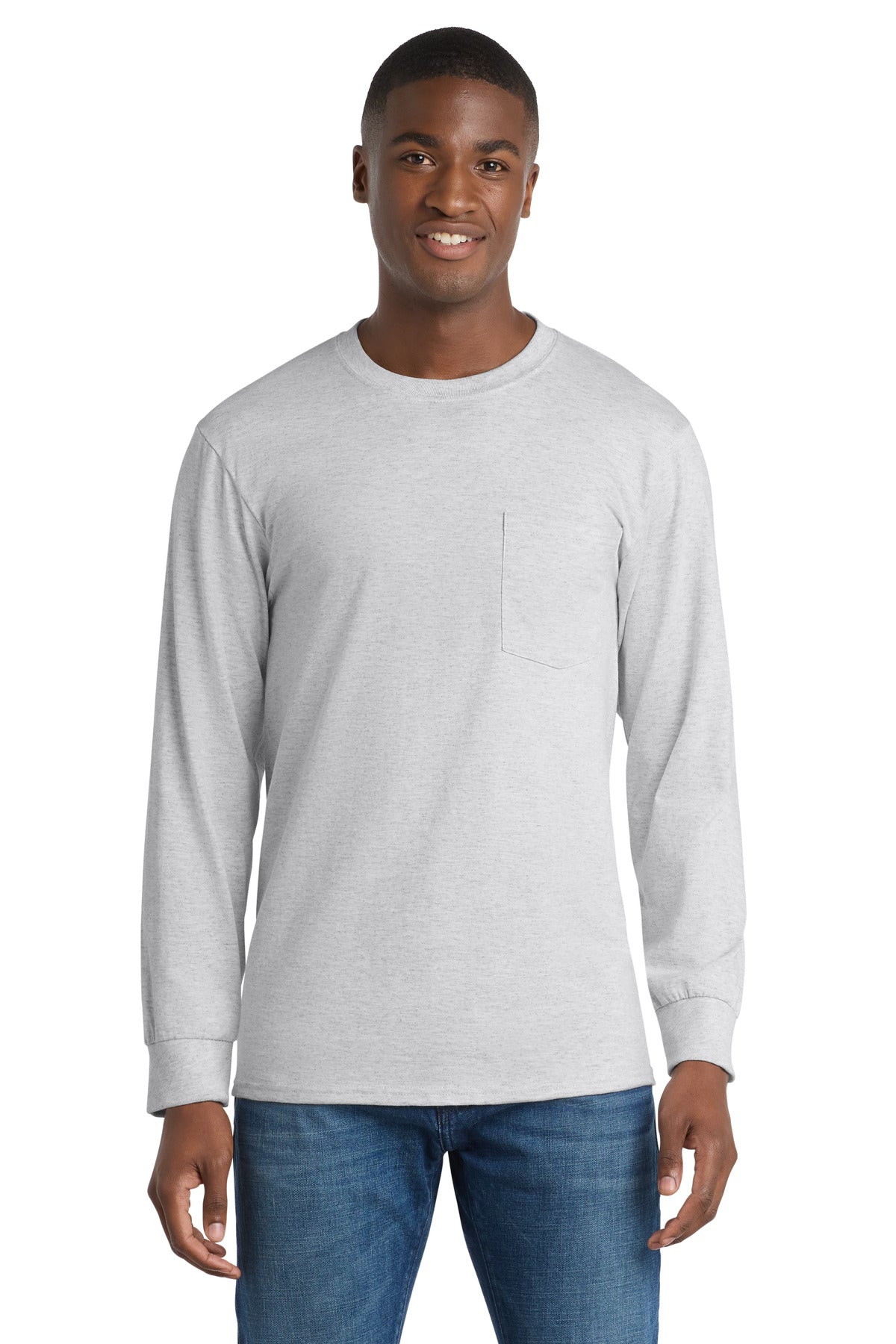 Port & Co ™ Long Sleeve Essential Pocket Tee. PC61LSP
