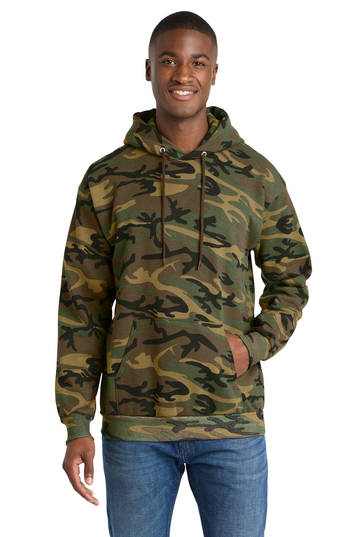 Port & Co ® Core Fleece Camo Pullover Hooded Sweatshirt. PC78HC