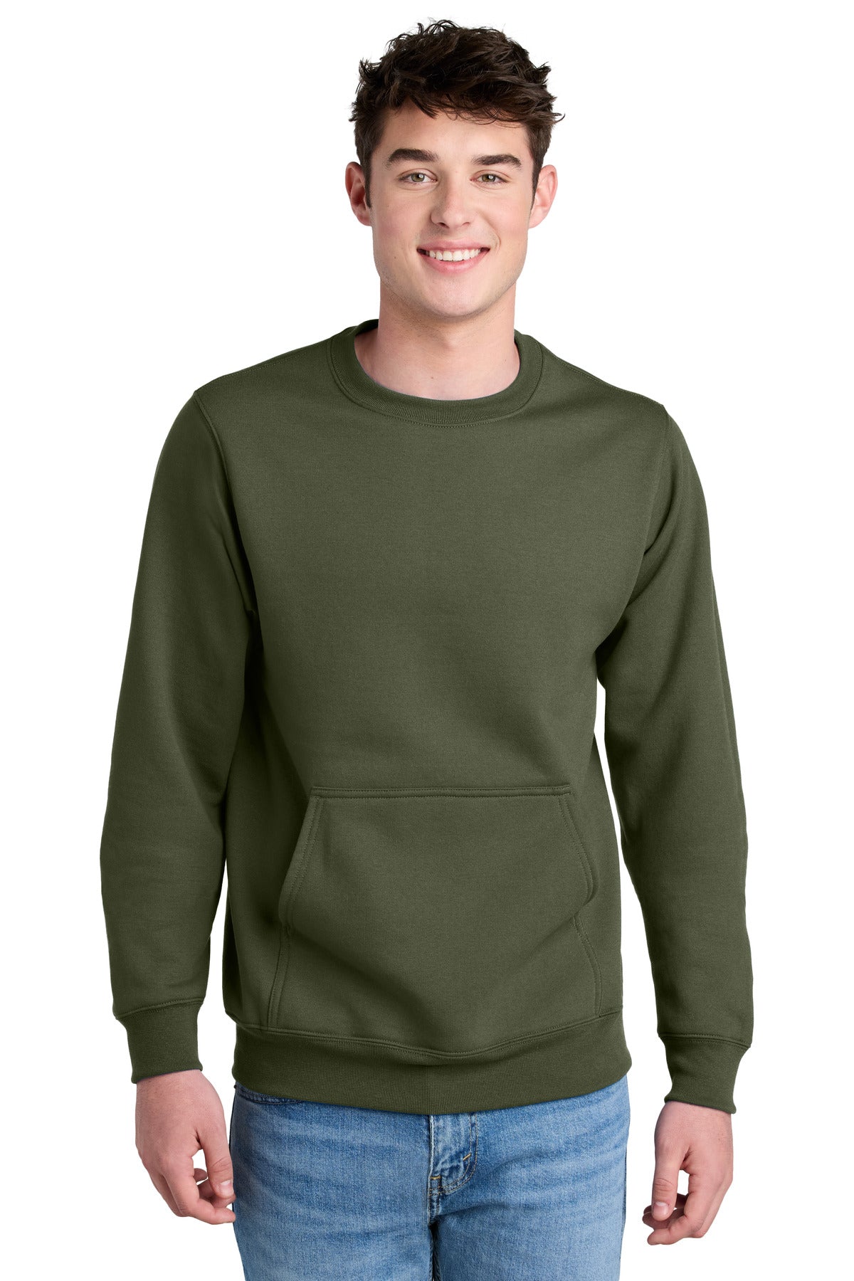 Port & Co ® Core Fleece Crewneck Pocket Sweatshirt PC78PKT