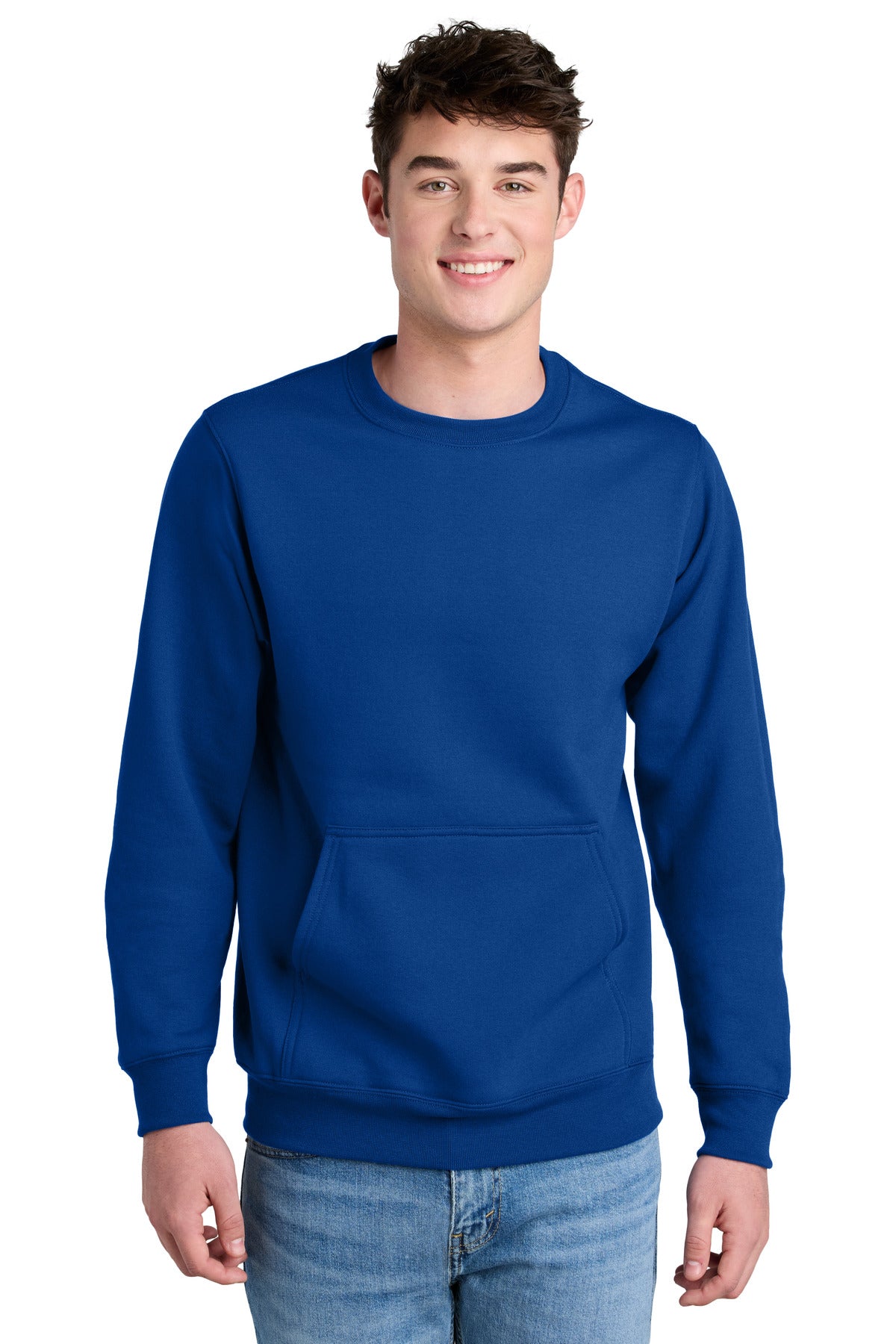 Port & Co ® Core Fleece Crewneck Pocket Sweatshirt PC78PKT