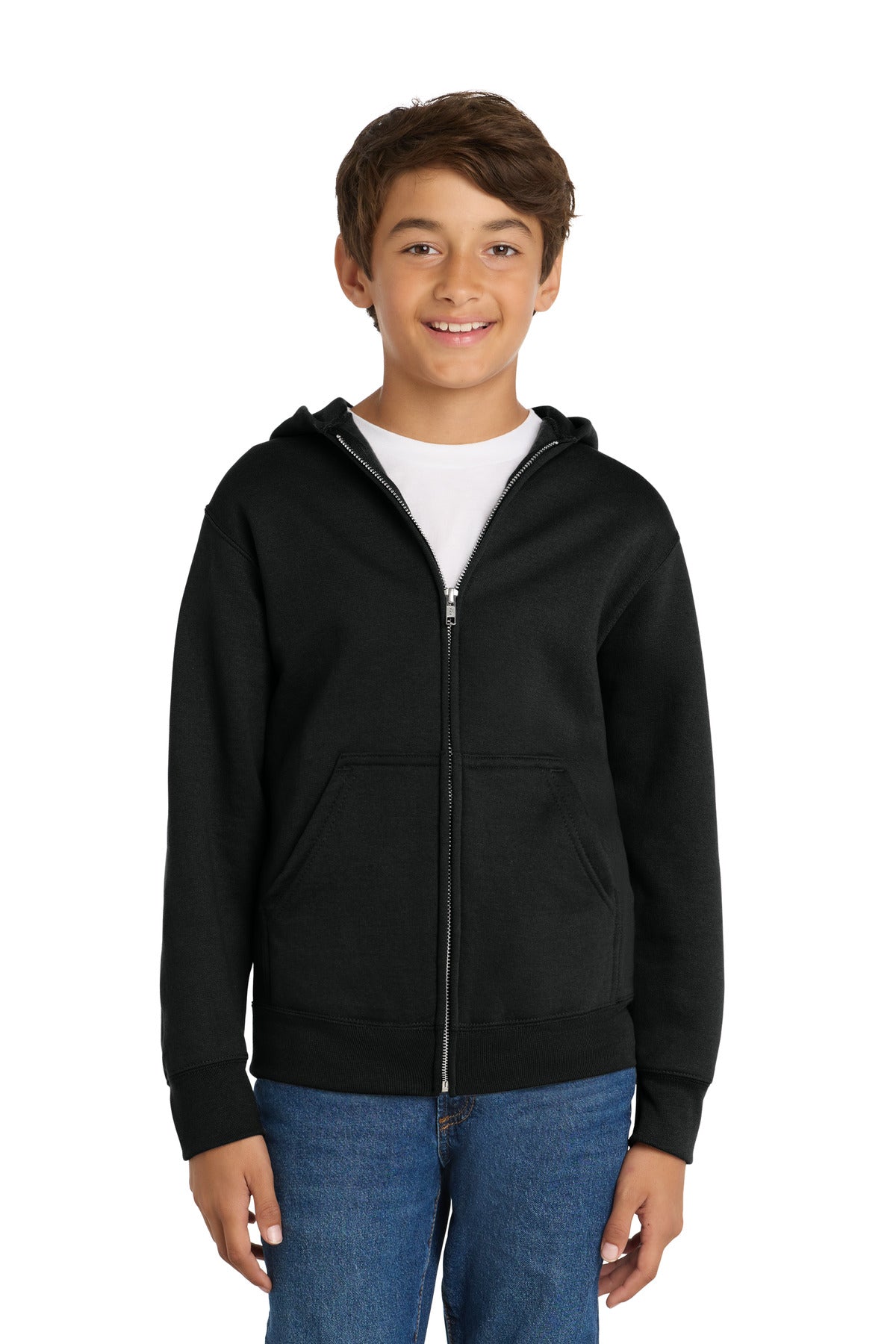 Port & Co ® Youth Core Fleece Full-Zip Hooded Sweatshirt PC78YZH