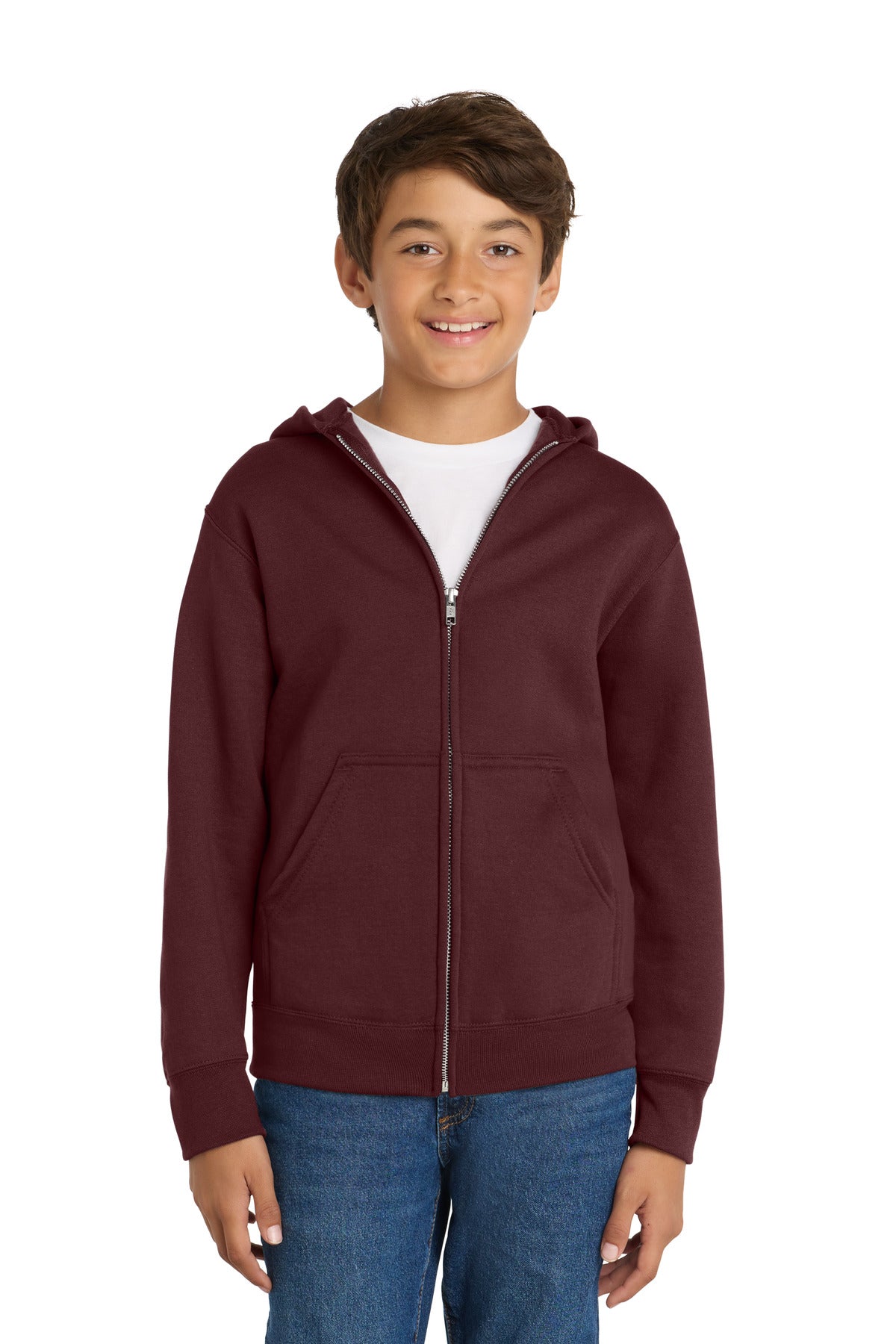 Port & Co ® Youth Core Fleece Full-Zip Hooded Sweatshirt PC78YZH
